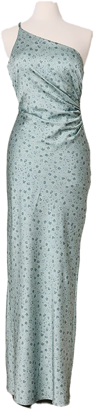 Jade Satin Floral Print Dress | Made To Order - Image 67