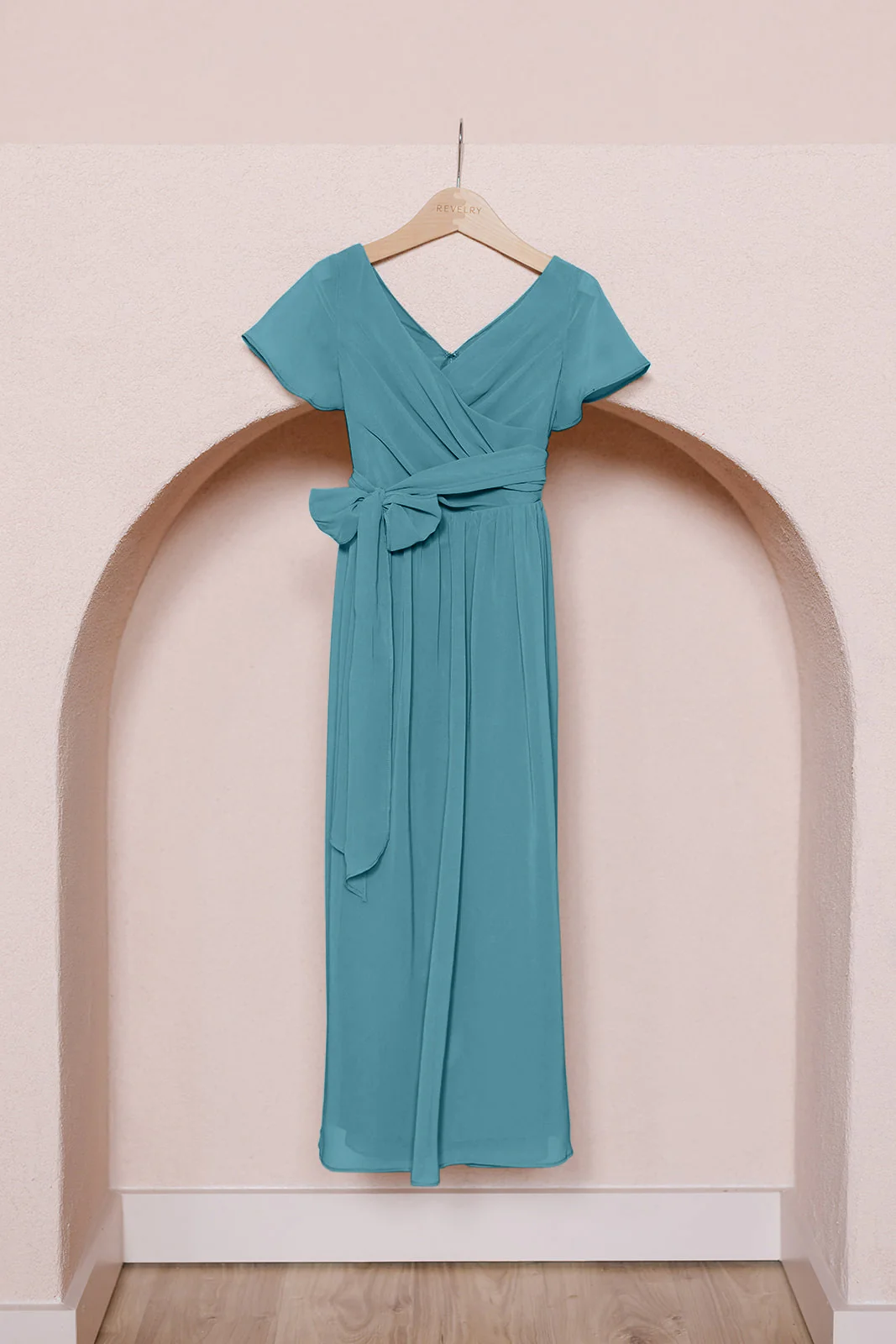 Juniors Harper Chiffon Faux Wrap Dress | Made To Order - Image 28