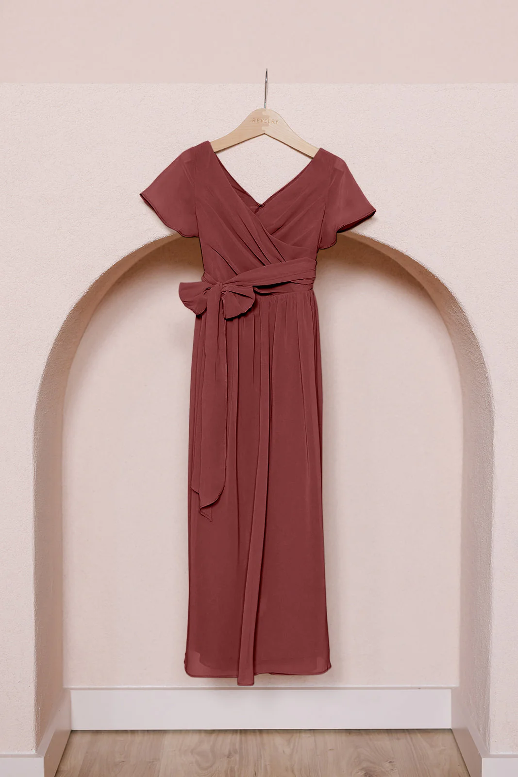 Juniors Harper Chiffon Faux Wrap Dress | Made To Order - Image 34
