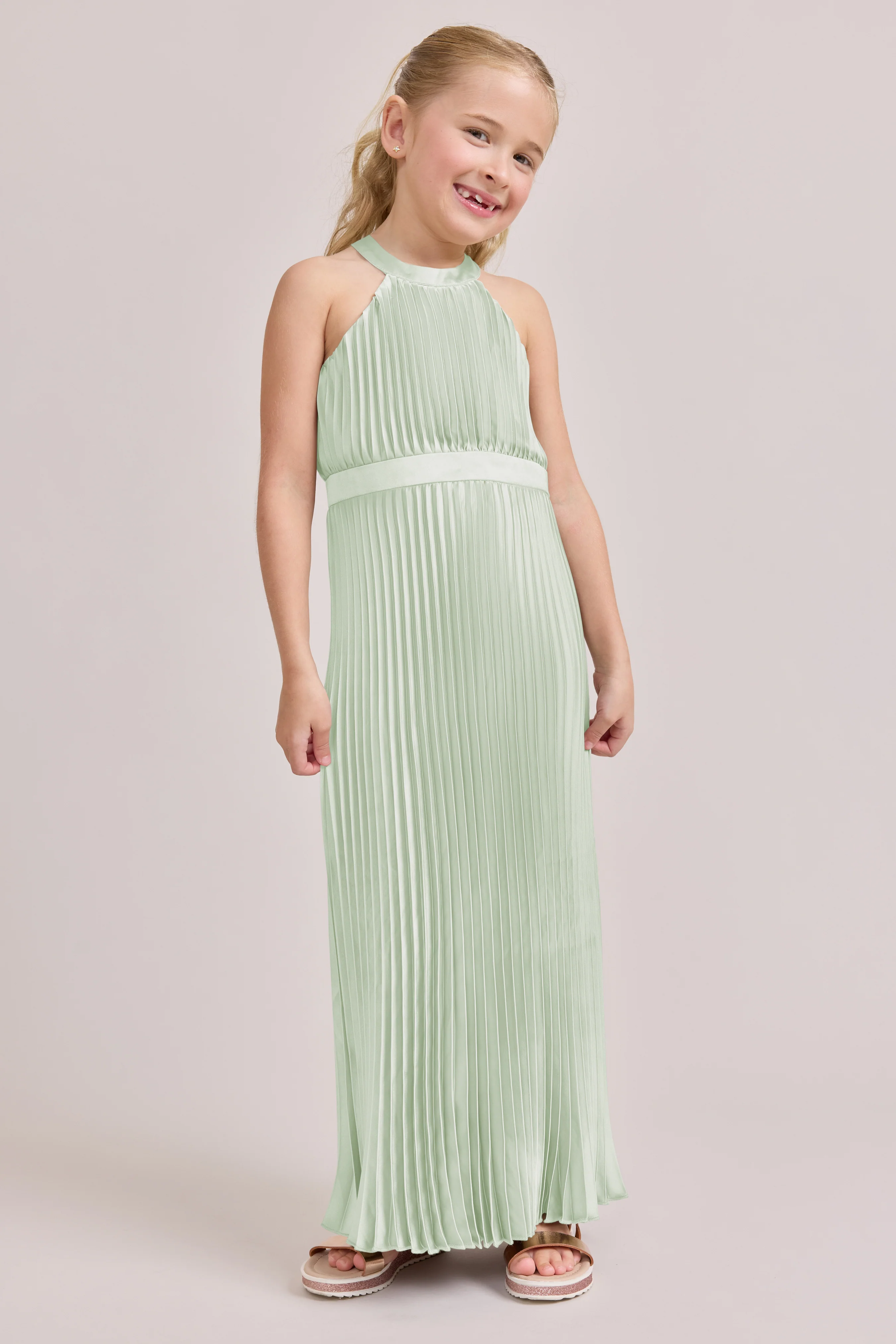 Juniors Mazie Satin Pleated Dress | Made To Order - Image 18