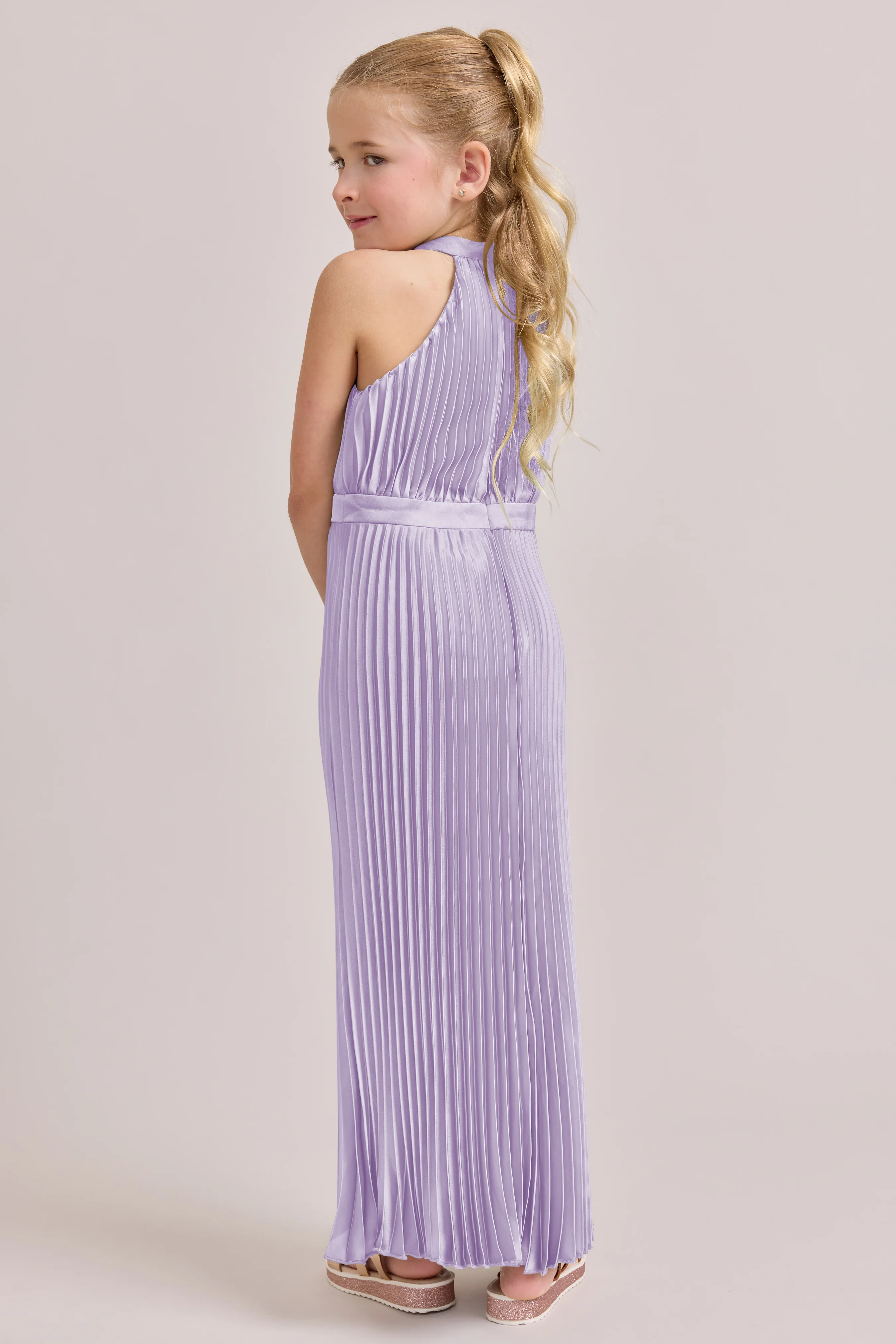 Juniors Mazie Satin Pleated Dress | Made To Order - Image 32