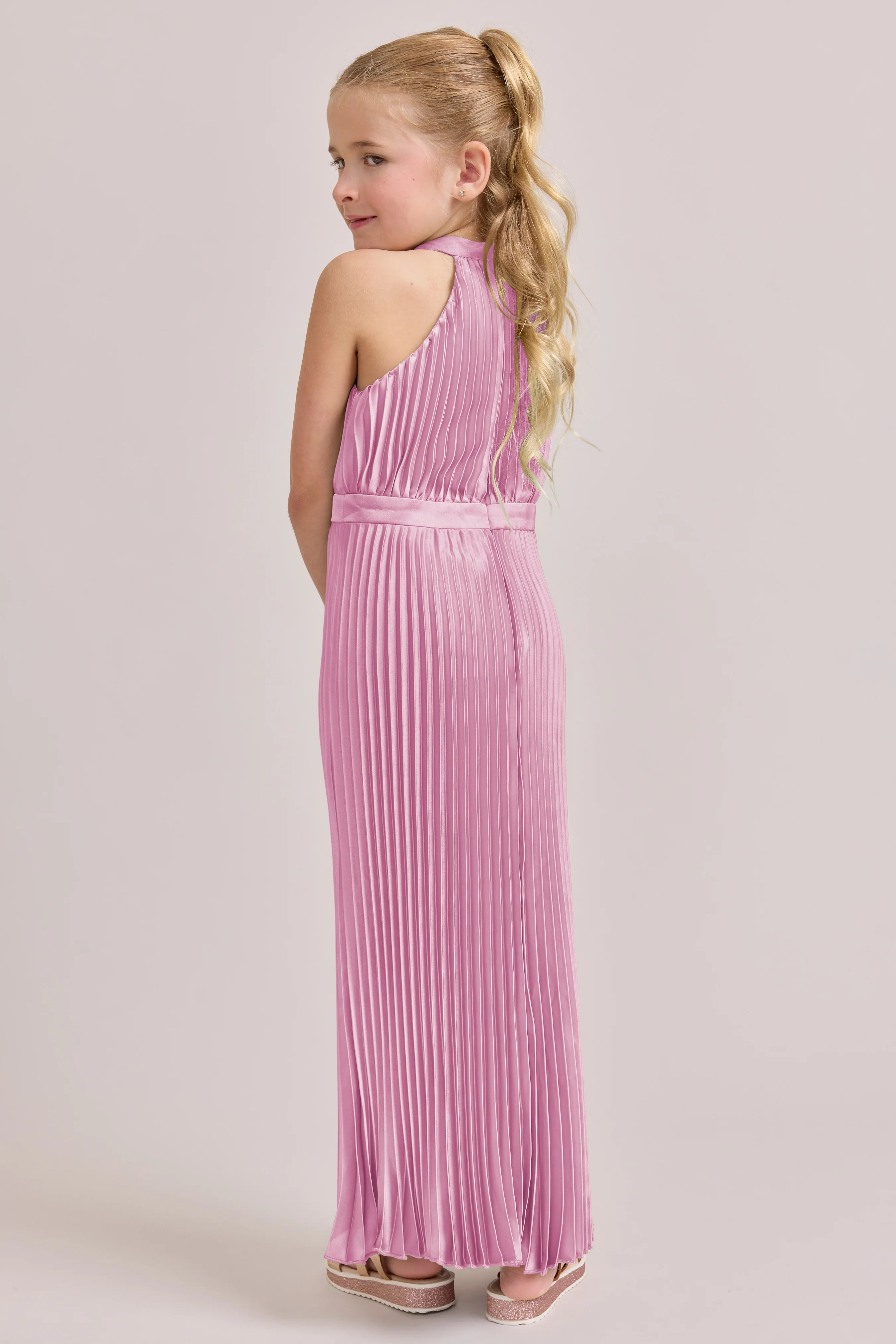 Juniors Mazie Satin Pleated Dress | Made To Order - Image 36