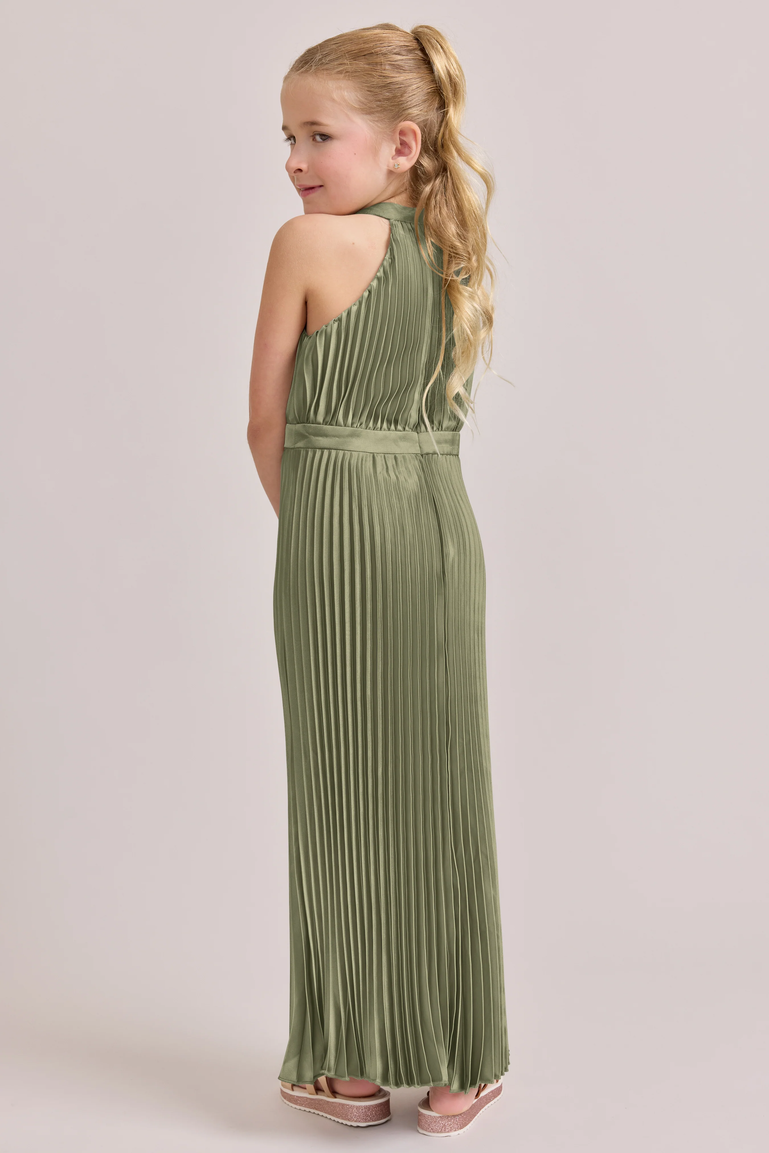 Juniors Mazie Satin Pleated Dress | Made To Order - Image 37