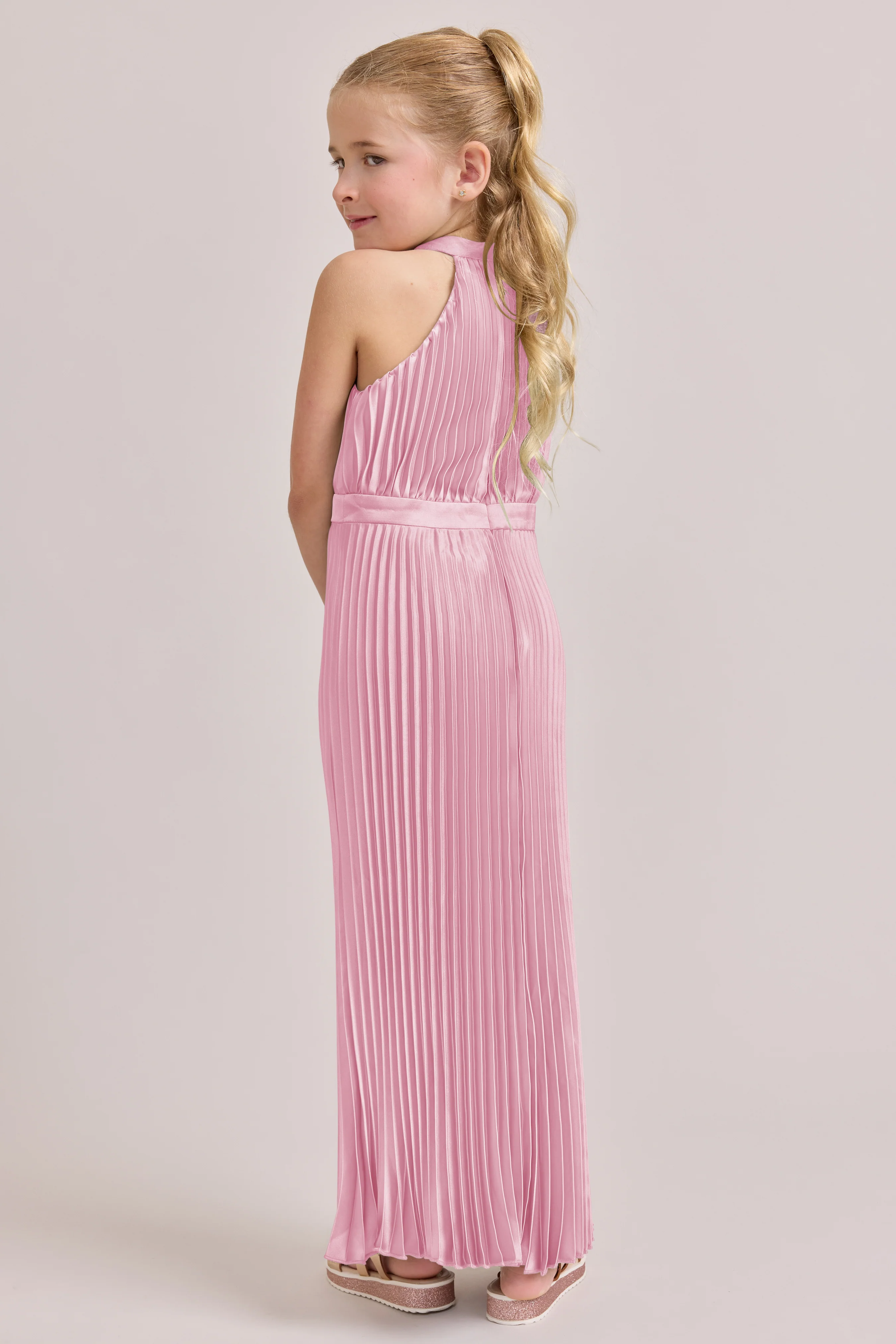 Juniors Mazie Satin Pleated Dress | Made To Order - Image 40