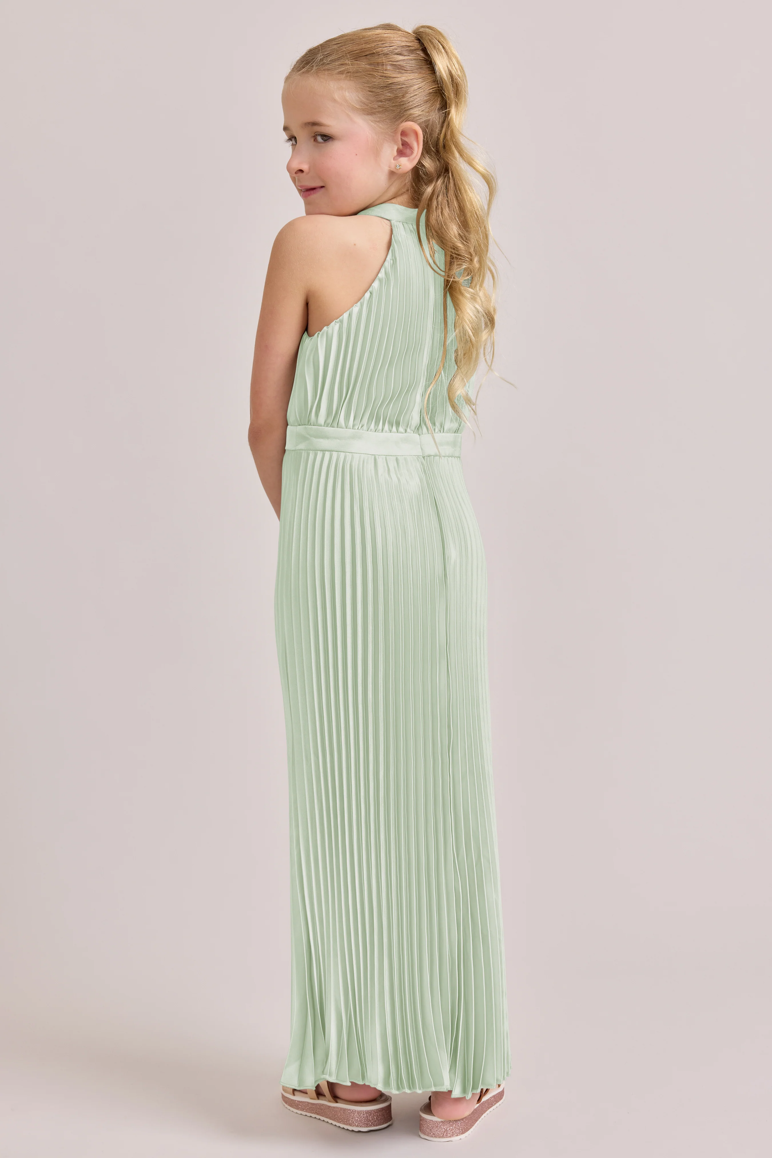 Juniors Mazie Satin Pleated Dress | Made To Order - Image 42