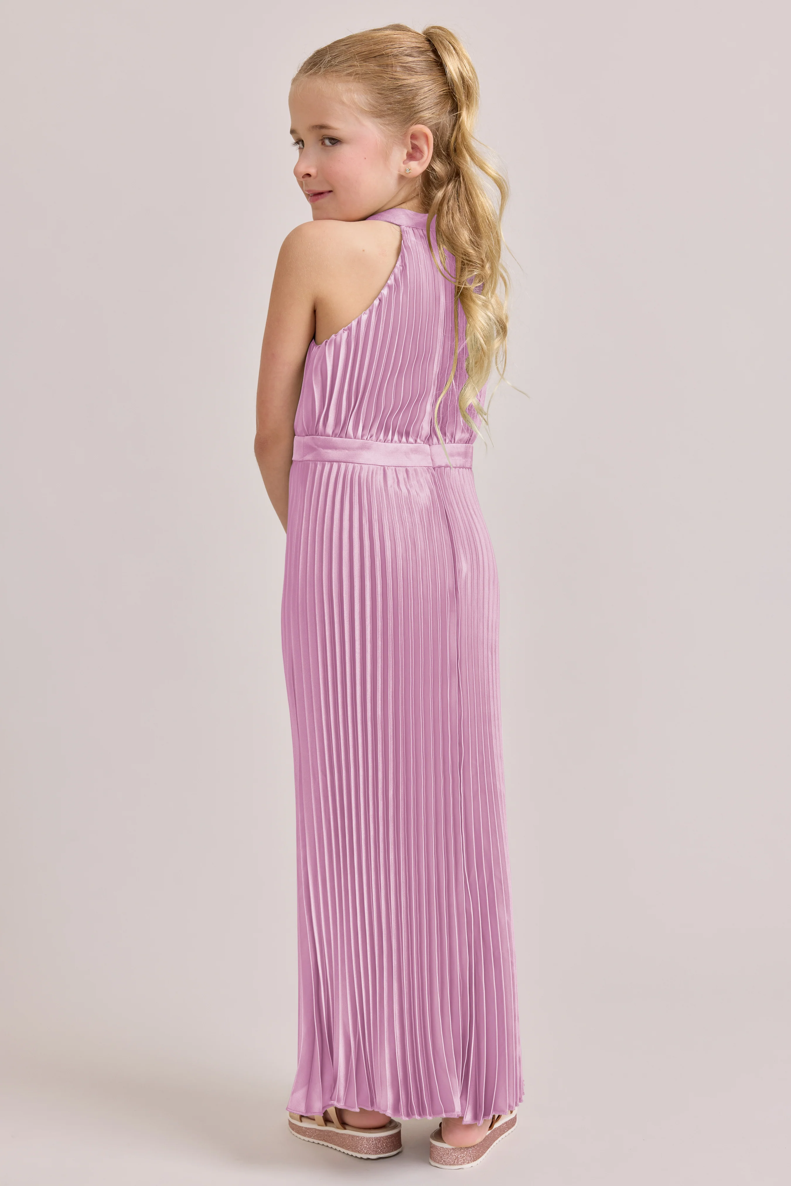 Juniors Mazie Satin Pleated Dress | Made To Order - Image 43