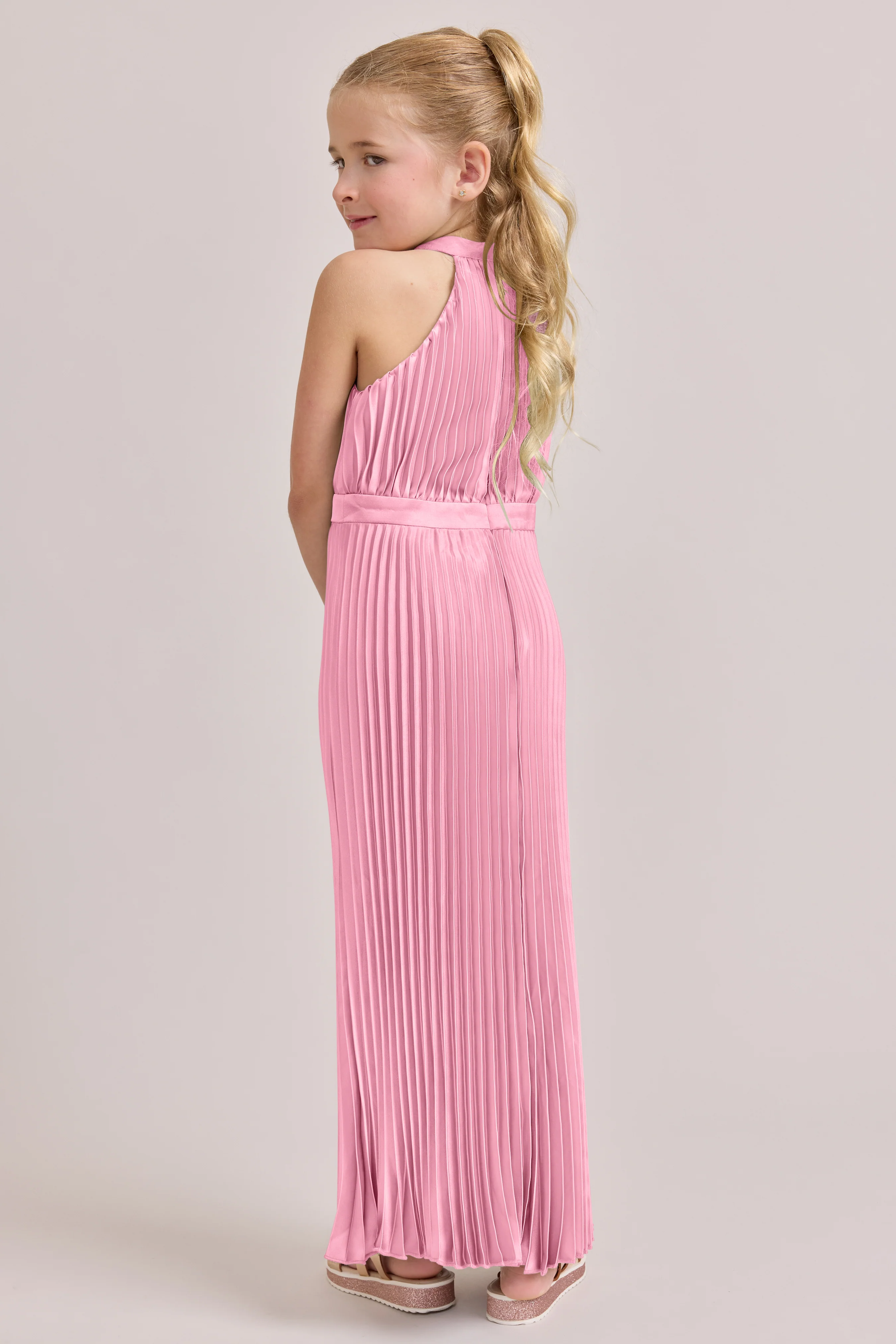 Juniors Mazie Satin Pleated Dress | Made To Order - Image 45