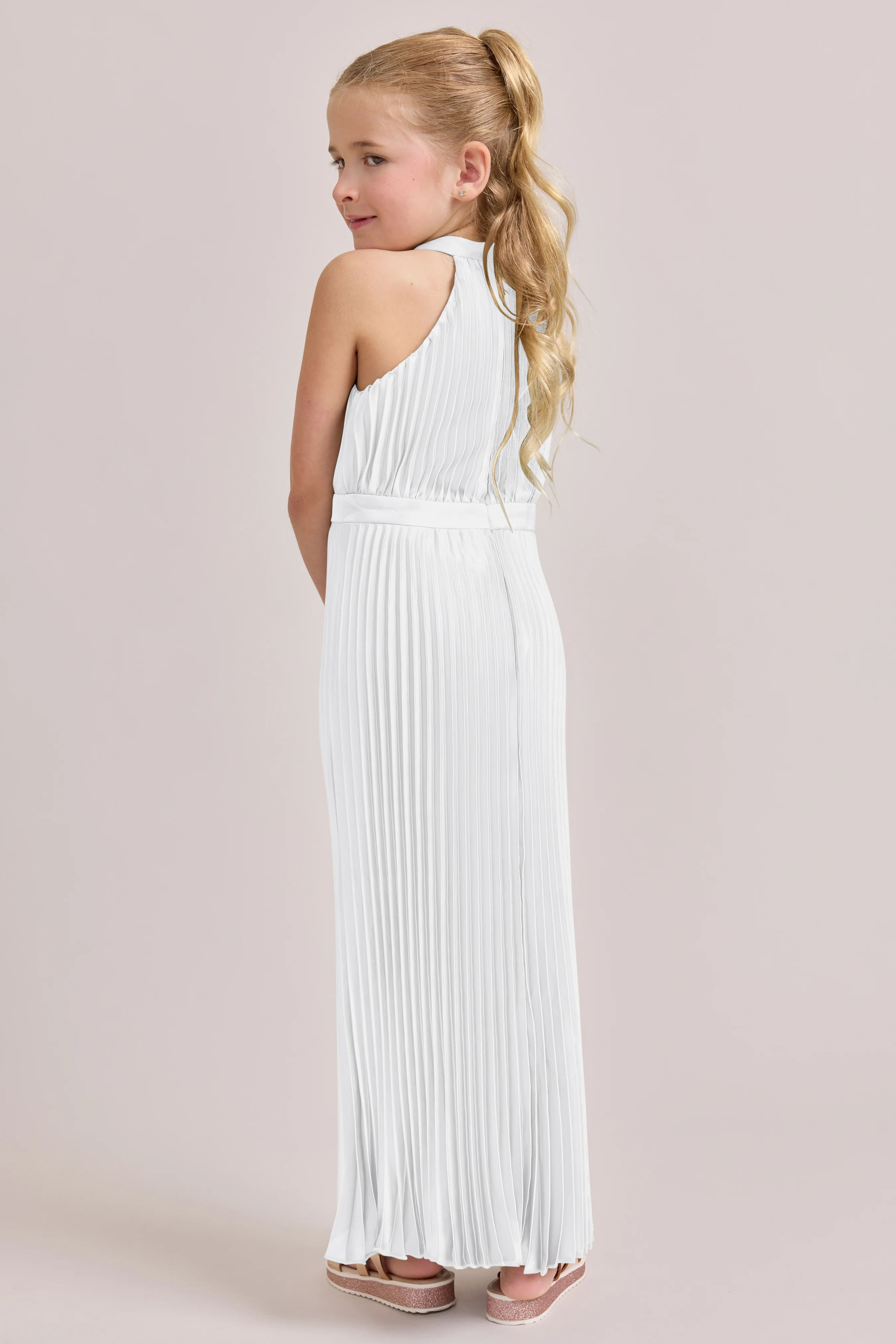 Juniors Mazie Satin Pleated Dress | Made To Order - Image 48