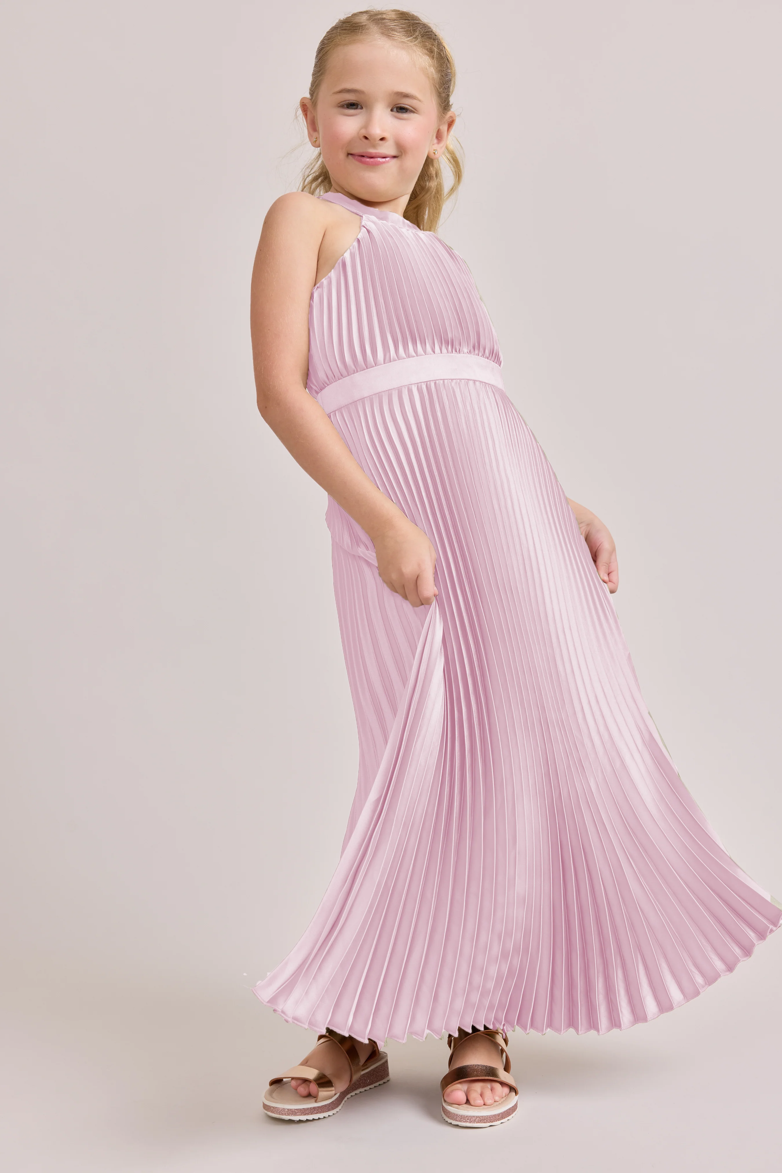 Juniors Mazie Satin Pleated Dress | Made To Order - Image 49