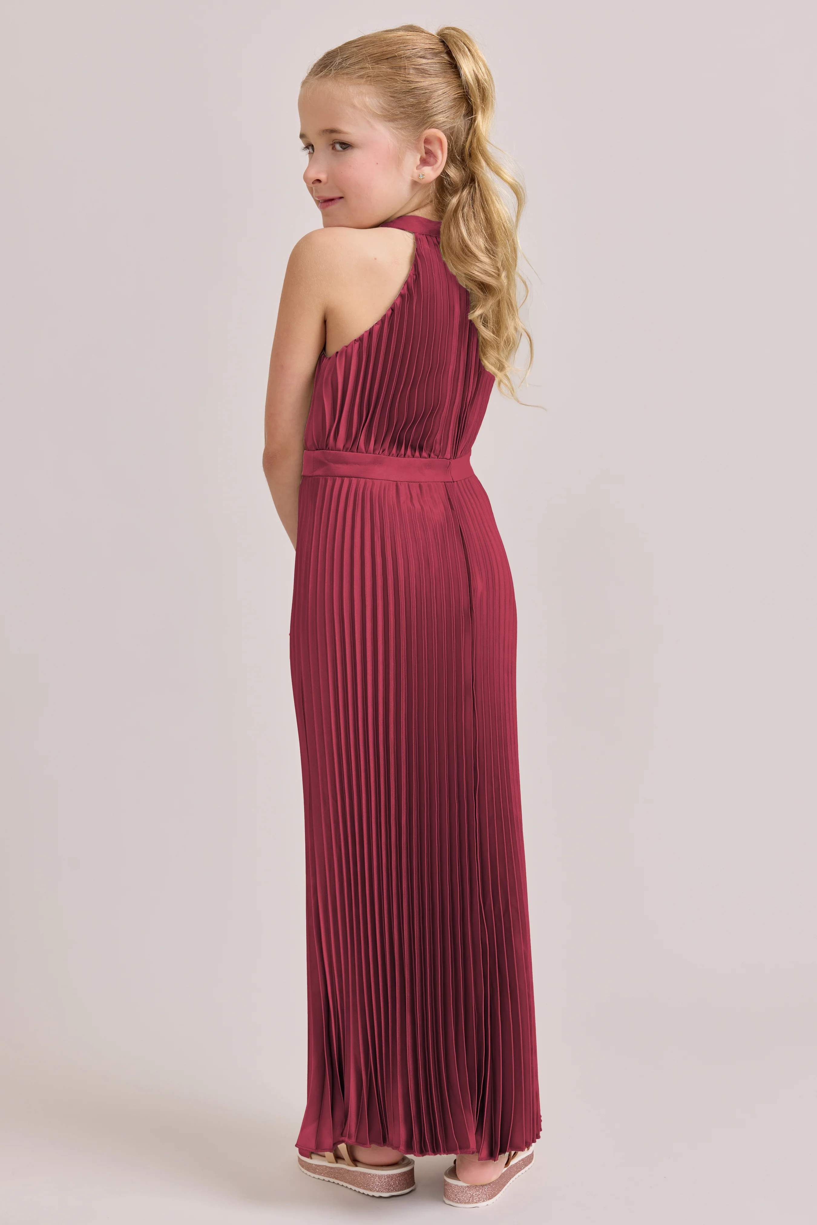 Juniors Mazie Satin Pleated Dress | Made To Order - Image 52