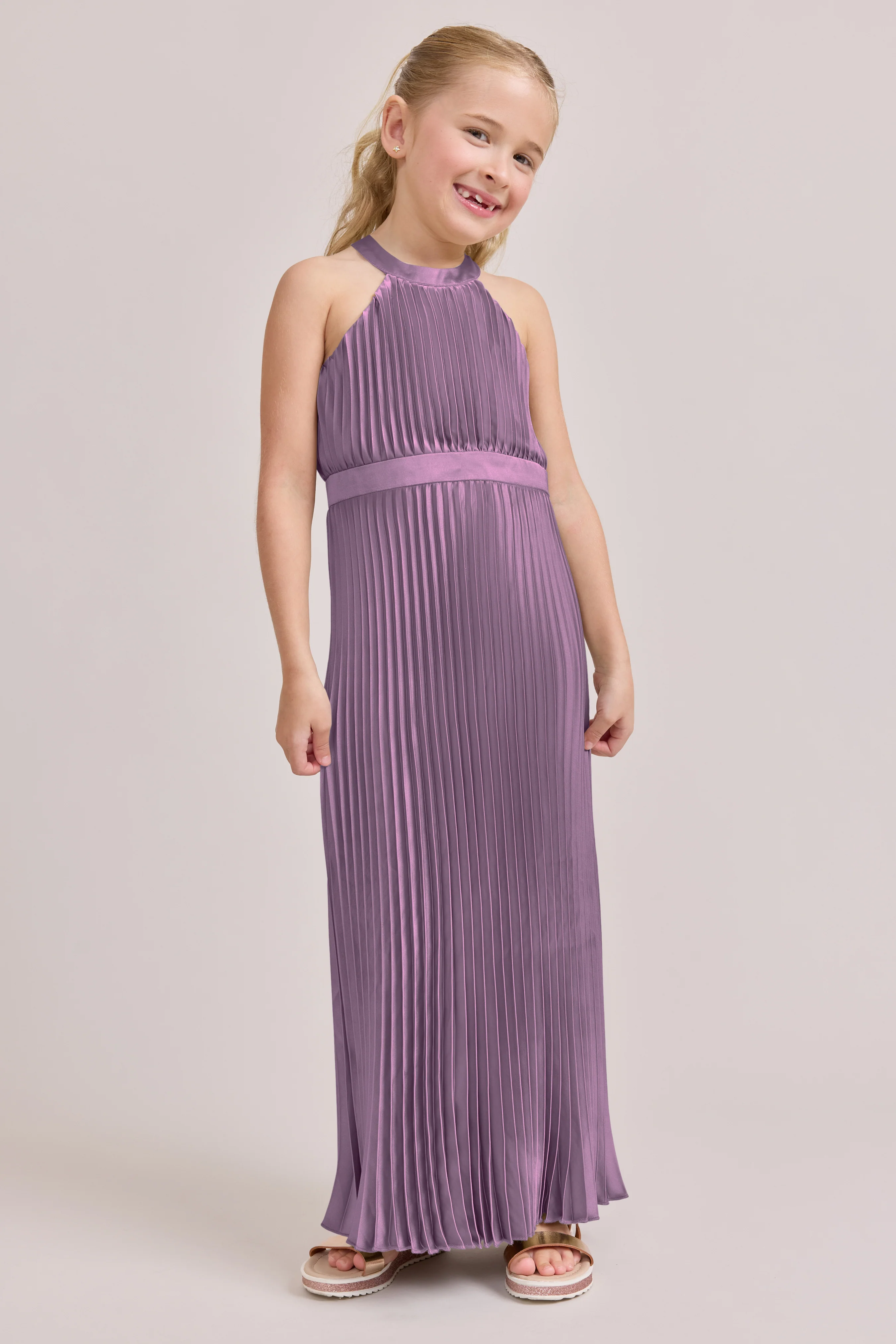 Juniors Mazie Satin Pleated Dress | Made To Order - Image 63