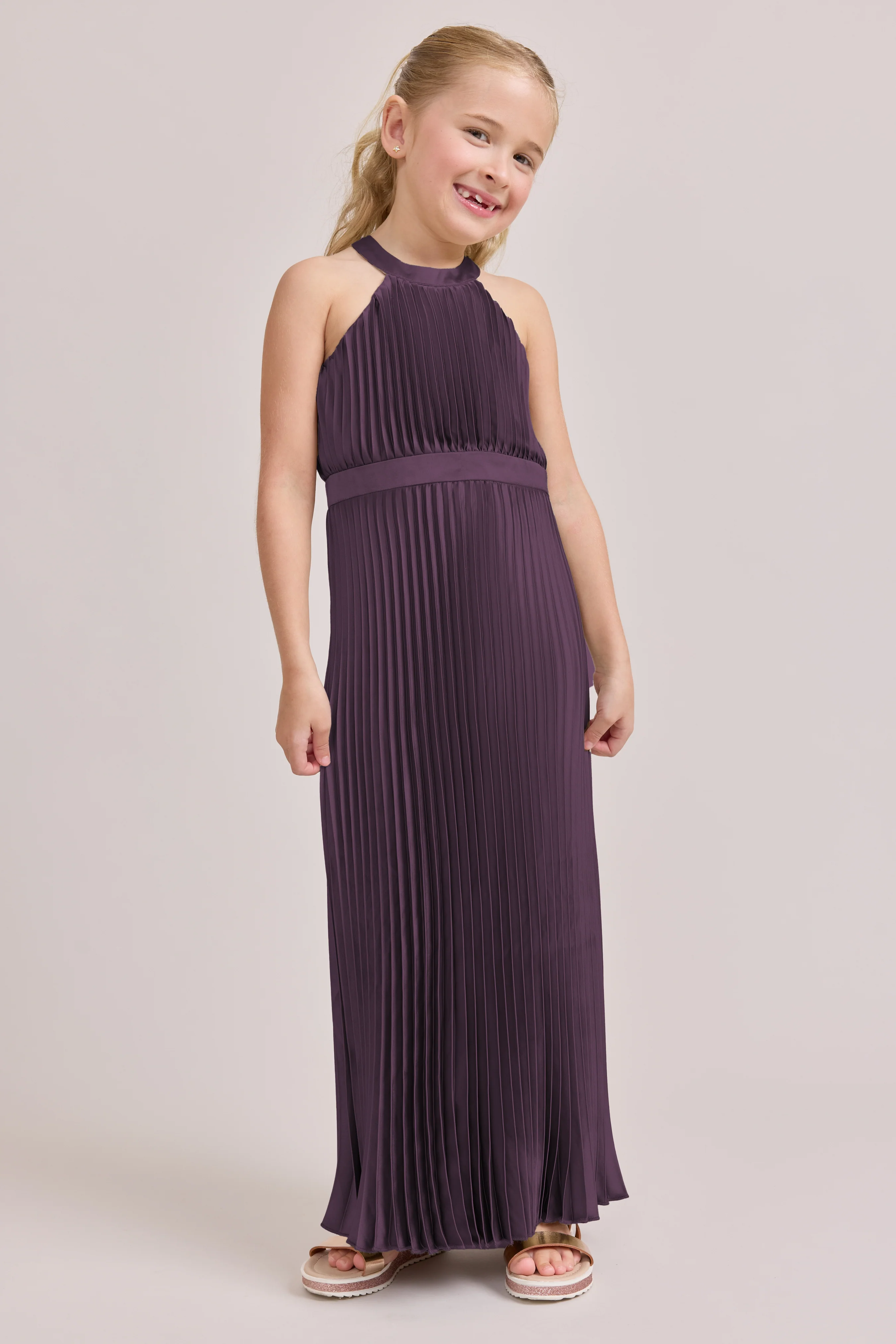 Juniors Mazie Satin Pleated Dress | Made To Order - Image 64