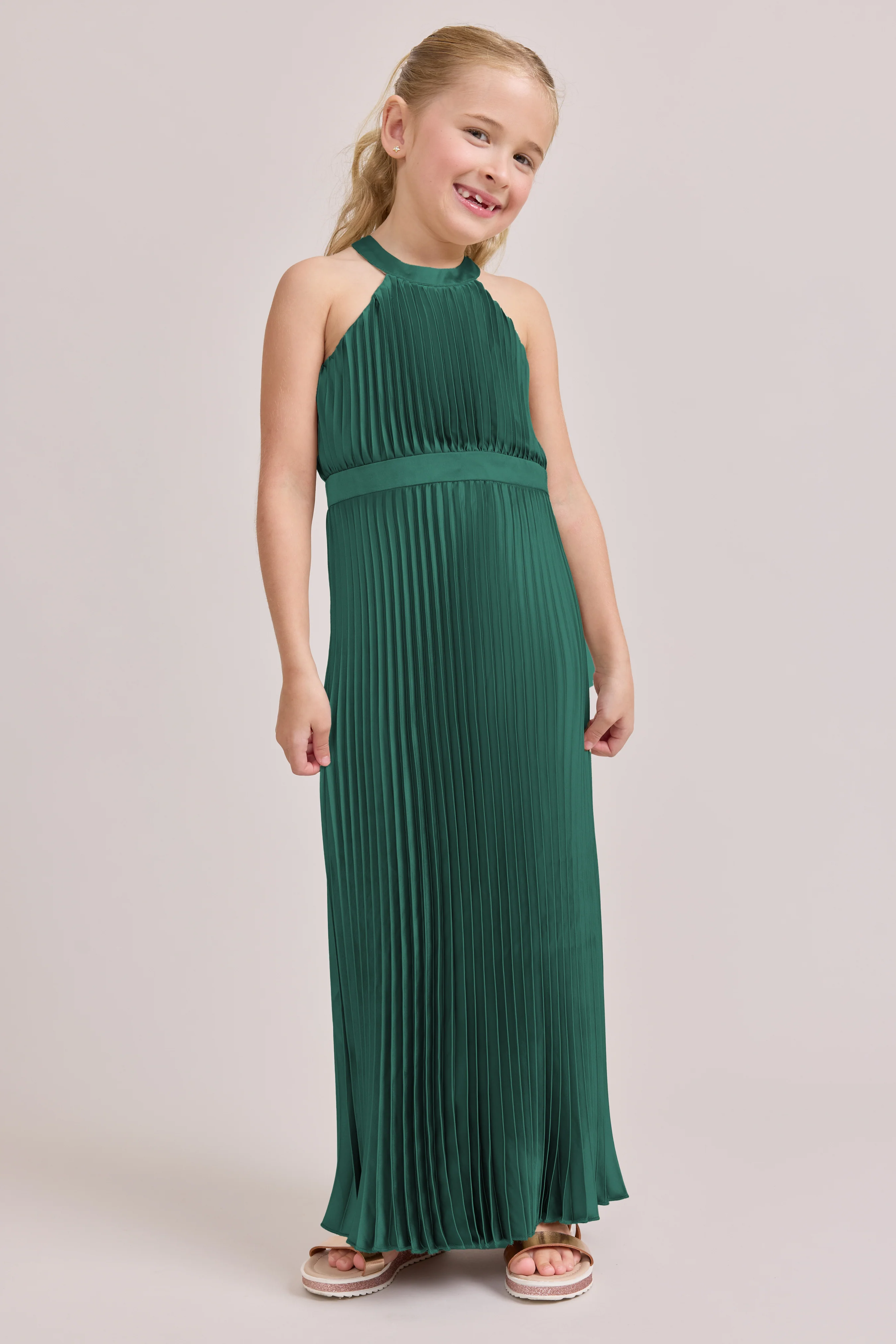 Juniors Mazie Satin Pleated Dress | Made To Order - Image 65