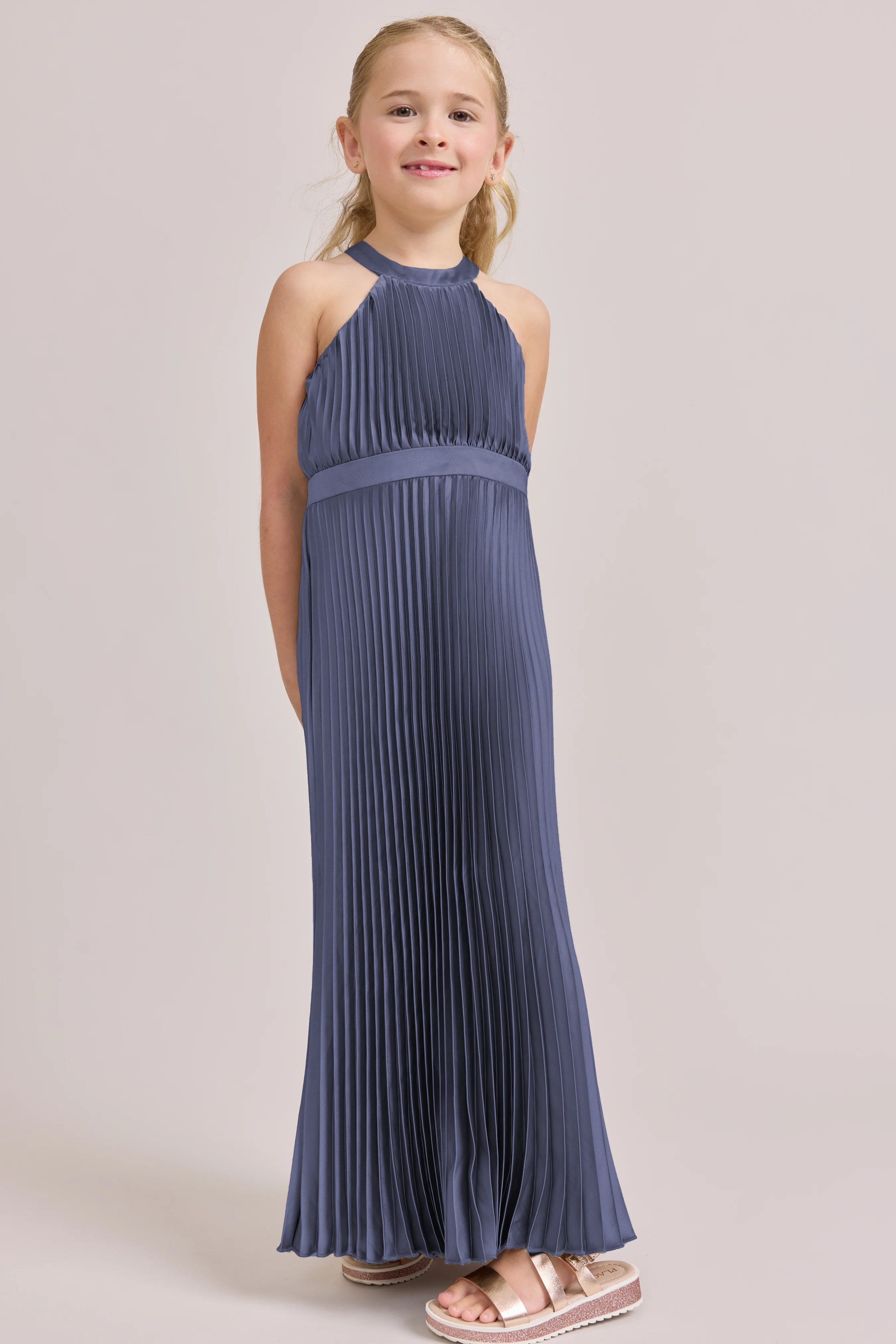 Juniors Mazie Satin Pleated Dress | Made To Order - Image 73