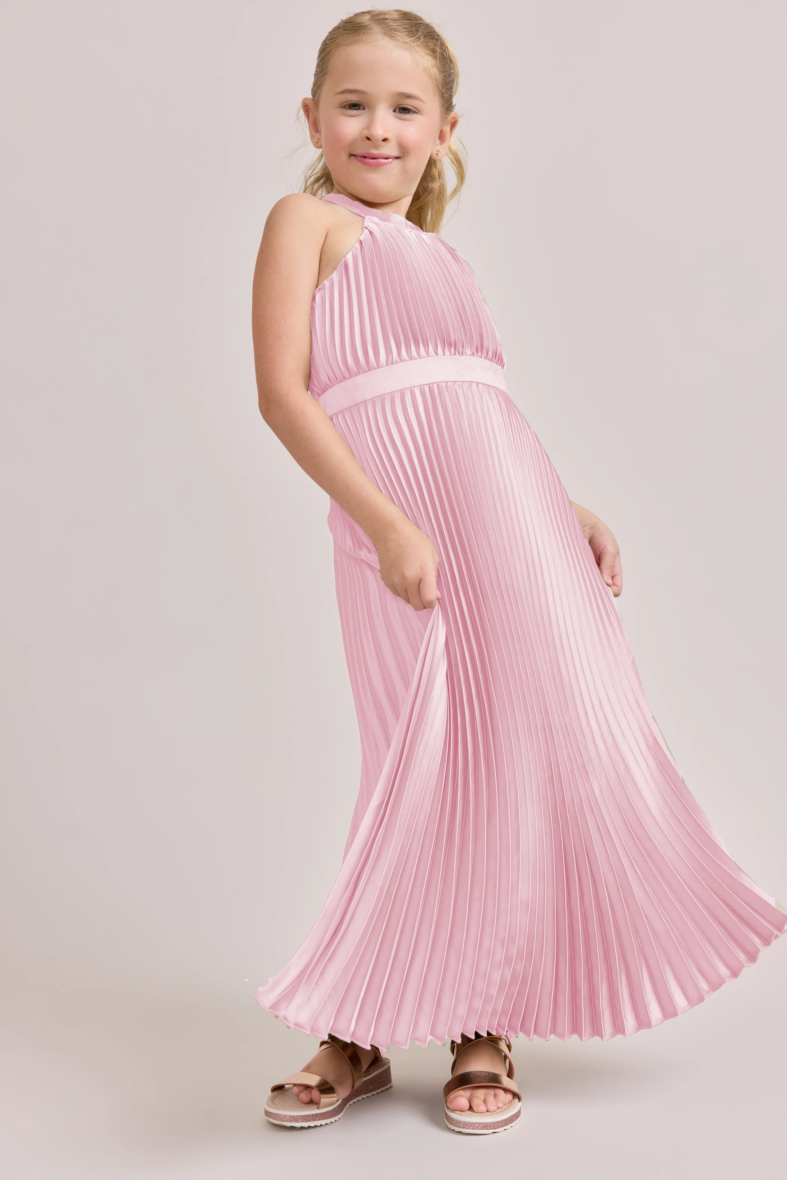 Juniors Mazie Satin Pleated Dress | Made To Order - Image 82