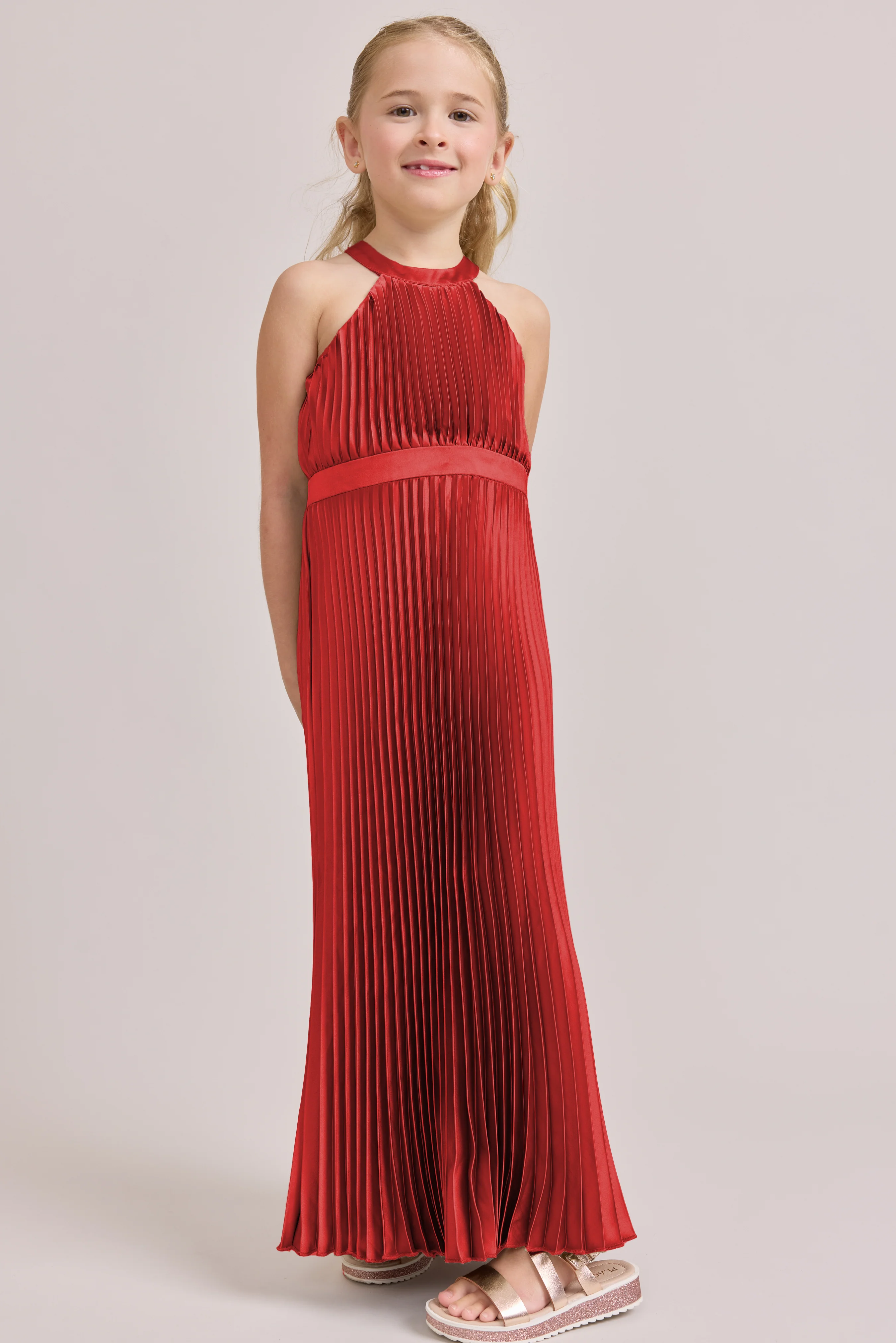 Juniors Mazie Satin Pleated Dress | Made To Order - Image 84