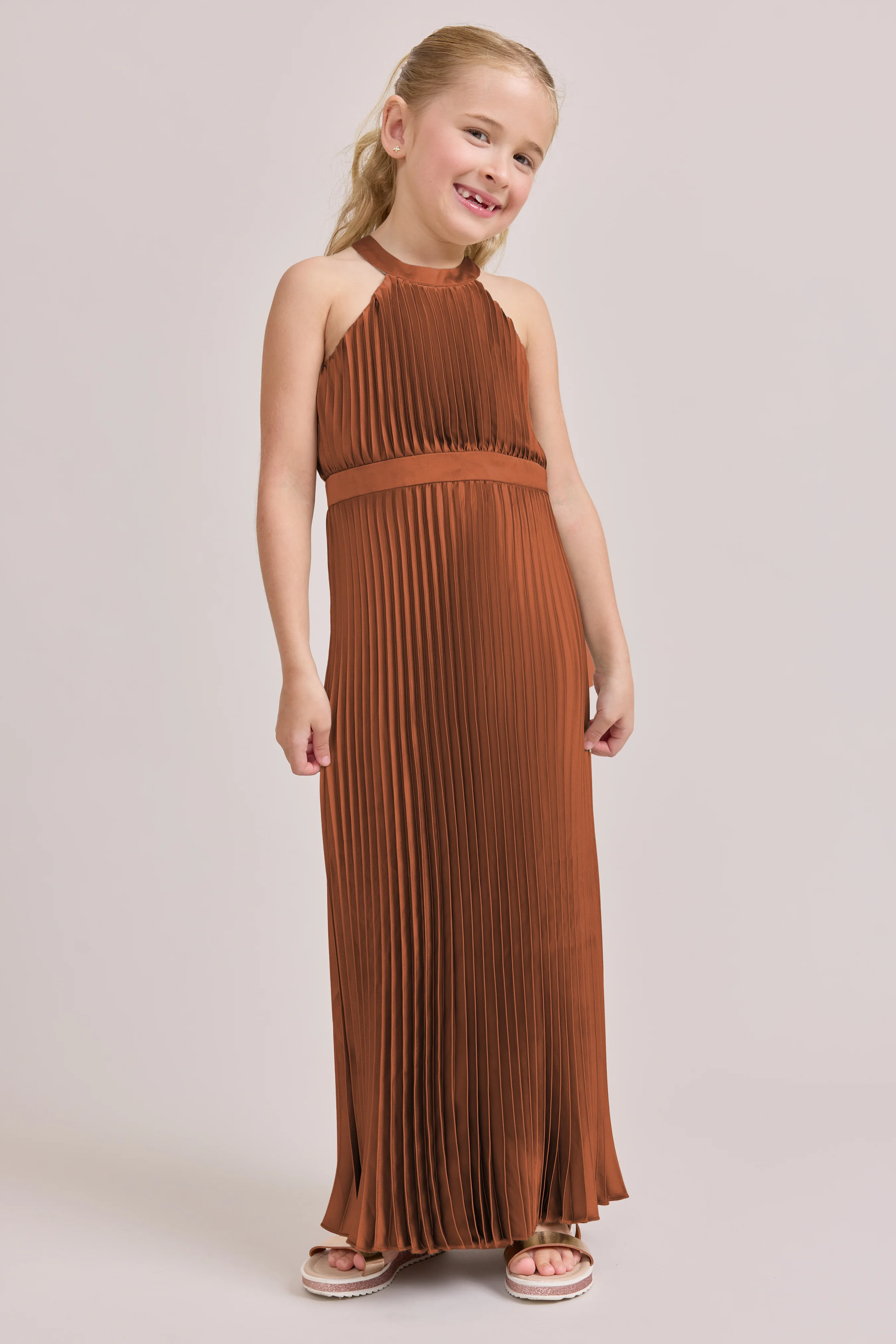 Juniors Mazie Satin Pleated Dress | Made To Order - Image 87
