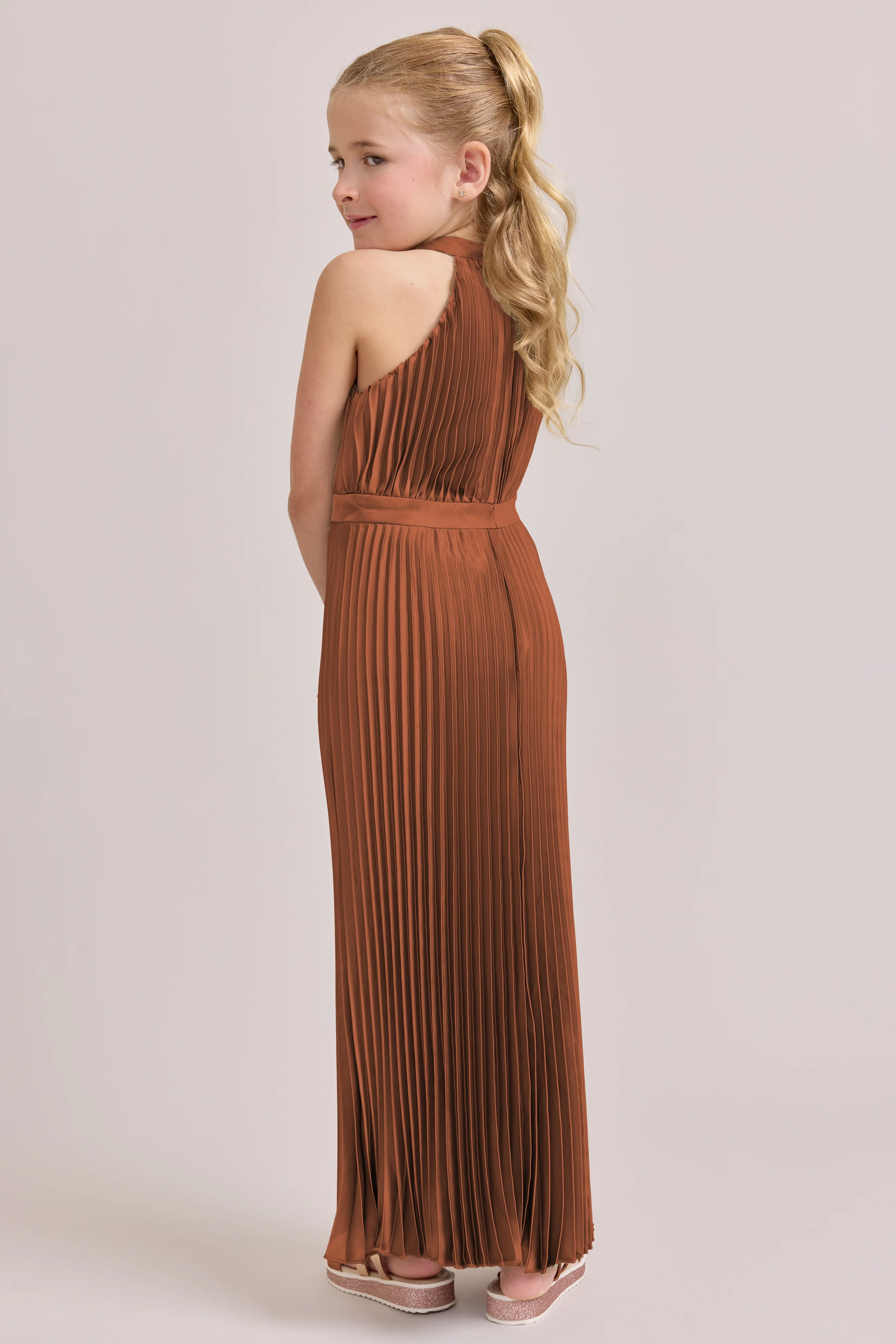 Juniors Mazie Satin Pleated Dress | Made To Order - Image 88