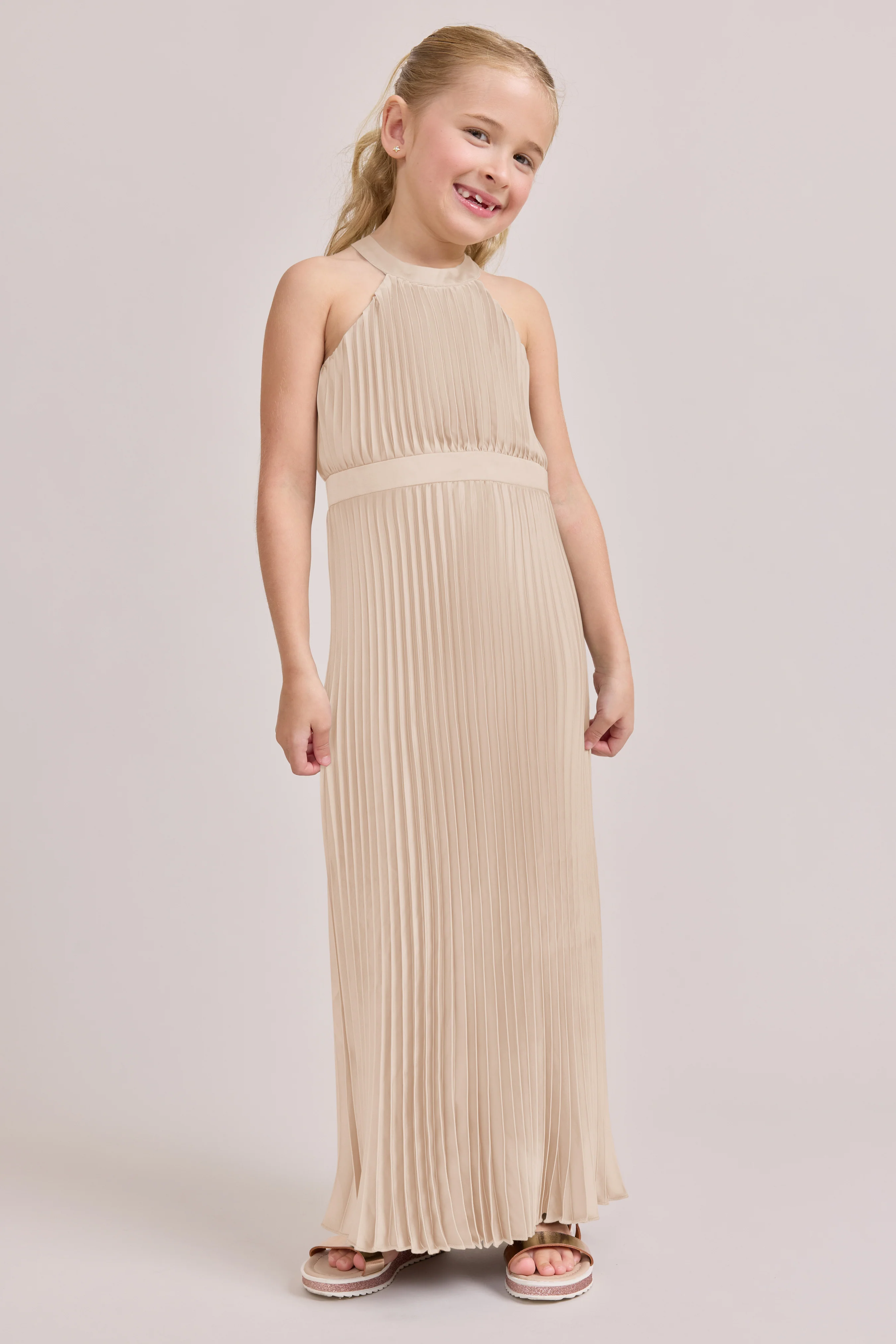 Juniors Mazie Satin Pleated Dress | Made To Order - Image 9