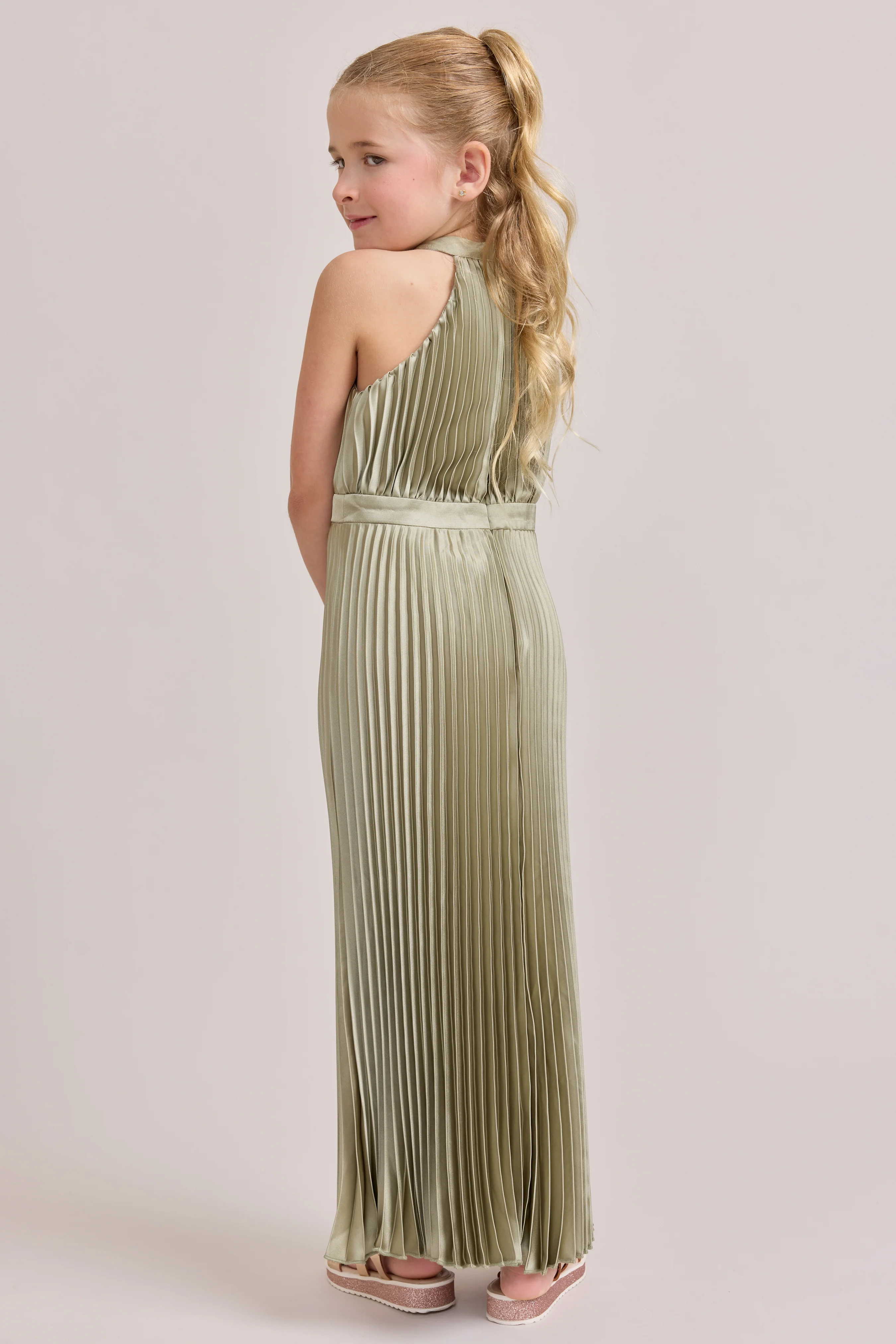 Juniors Mazie Satin Pleated Dress | Made To Order - Image 90