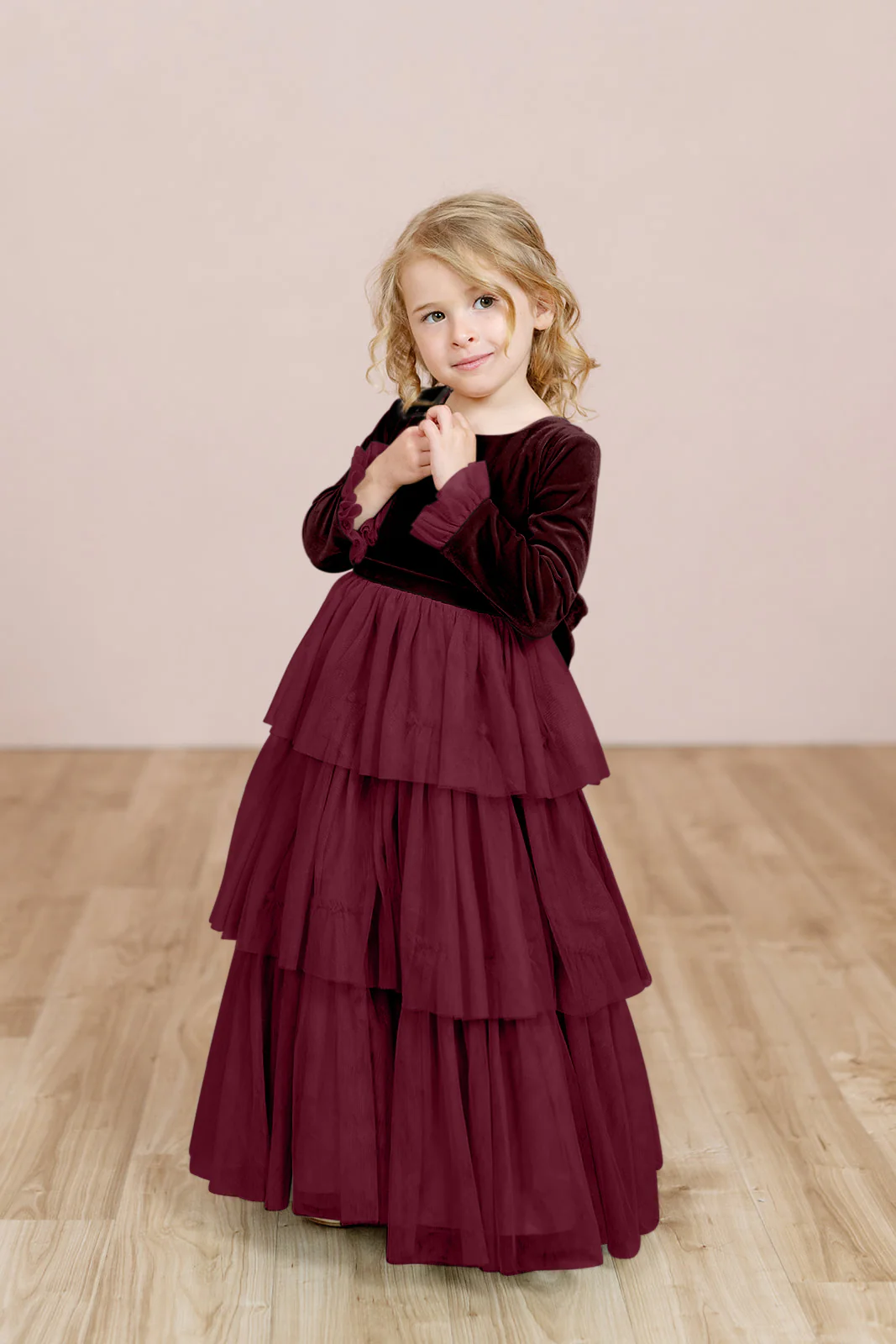 Kids Dottie Velvet + Tulle Dress | Made To Order - Image 10
