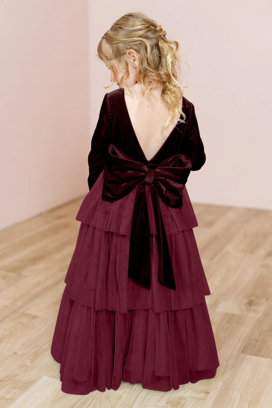 Kids Dottie Velvet + Tulle Dress | Made To Order - Image 11