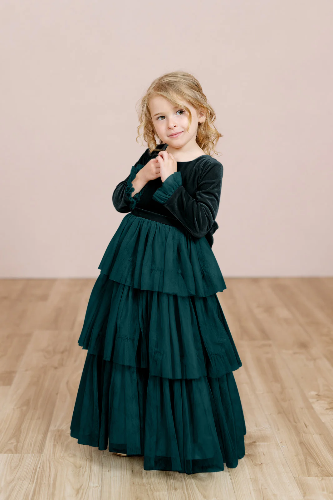 Kids Dottie Velvet + Tulle Dress | Made To Order - Image 12