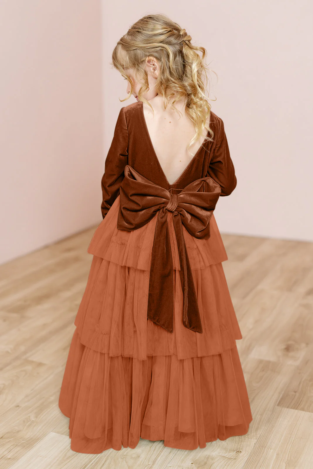 Kids Dottie Velvet + Tulle Dress | Made To Order - Image 21