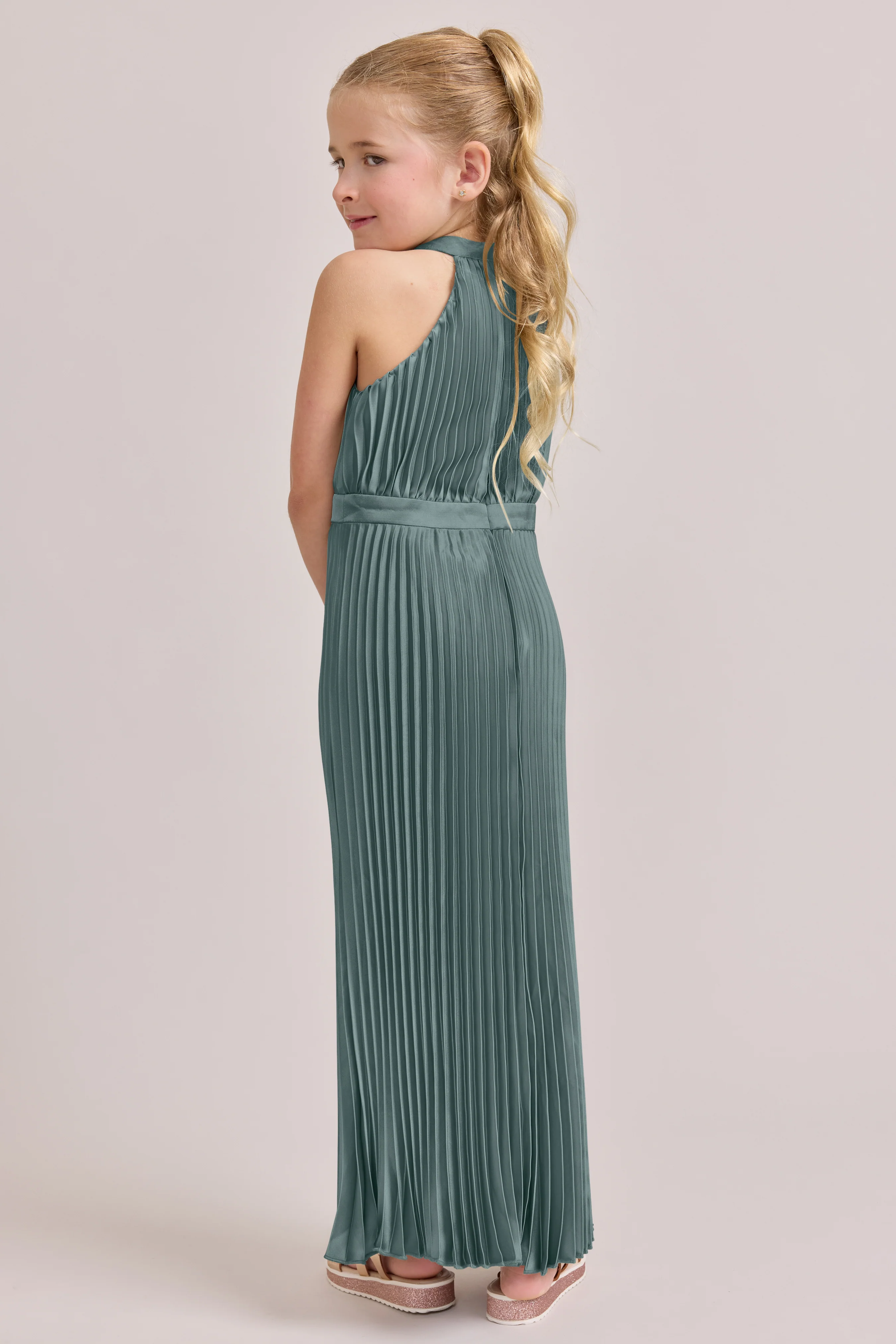 Kids Mazie Satin Pleated Dress | Made To Order - Image 32