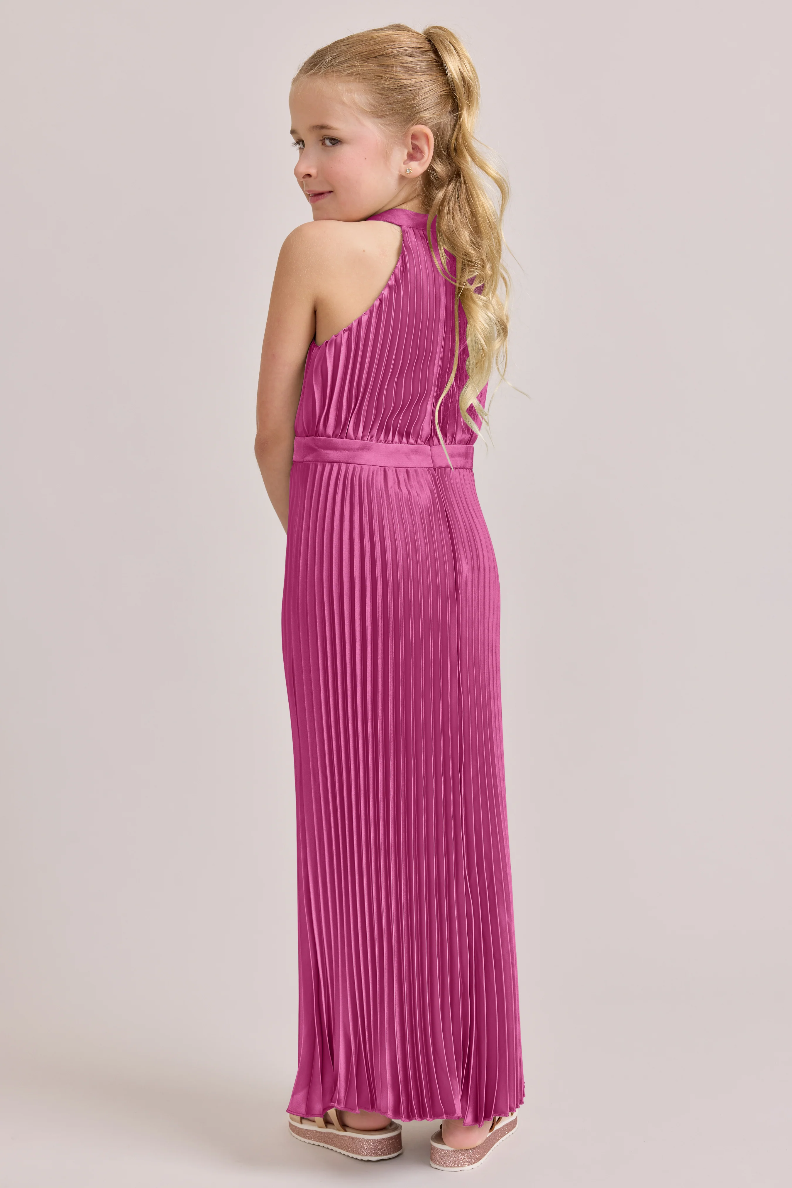 Kids Mazie Satin Pleated Dress | Made To Order - Image 33
