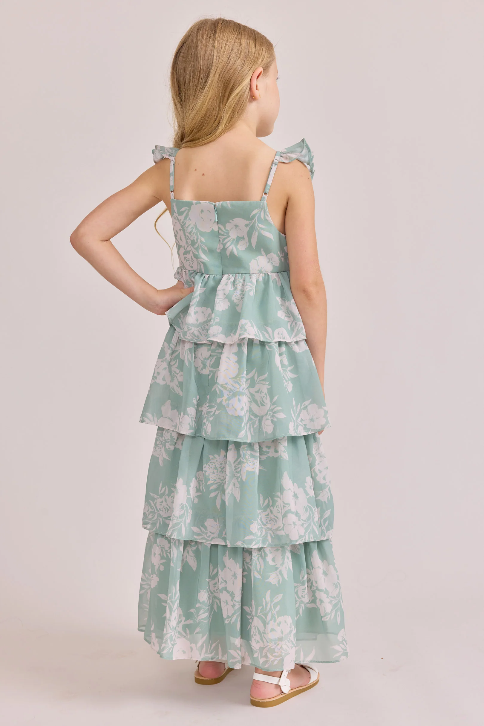 Kids Poppy Chiffon Floral Print Dress | Made To Order - Image 10
