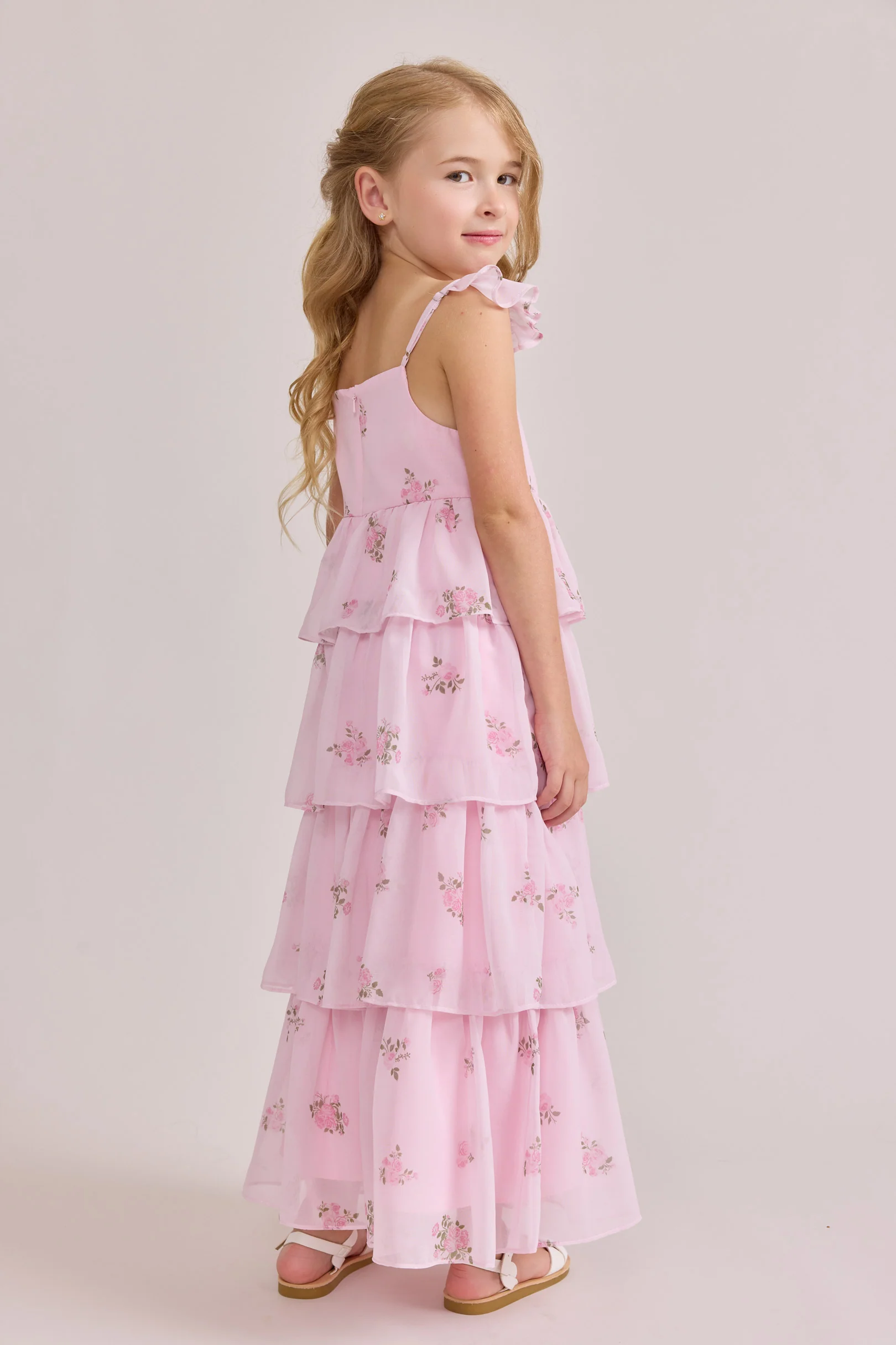 Kids Poppy Chiffon Floral Print Dress | Made To Order - Image 6