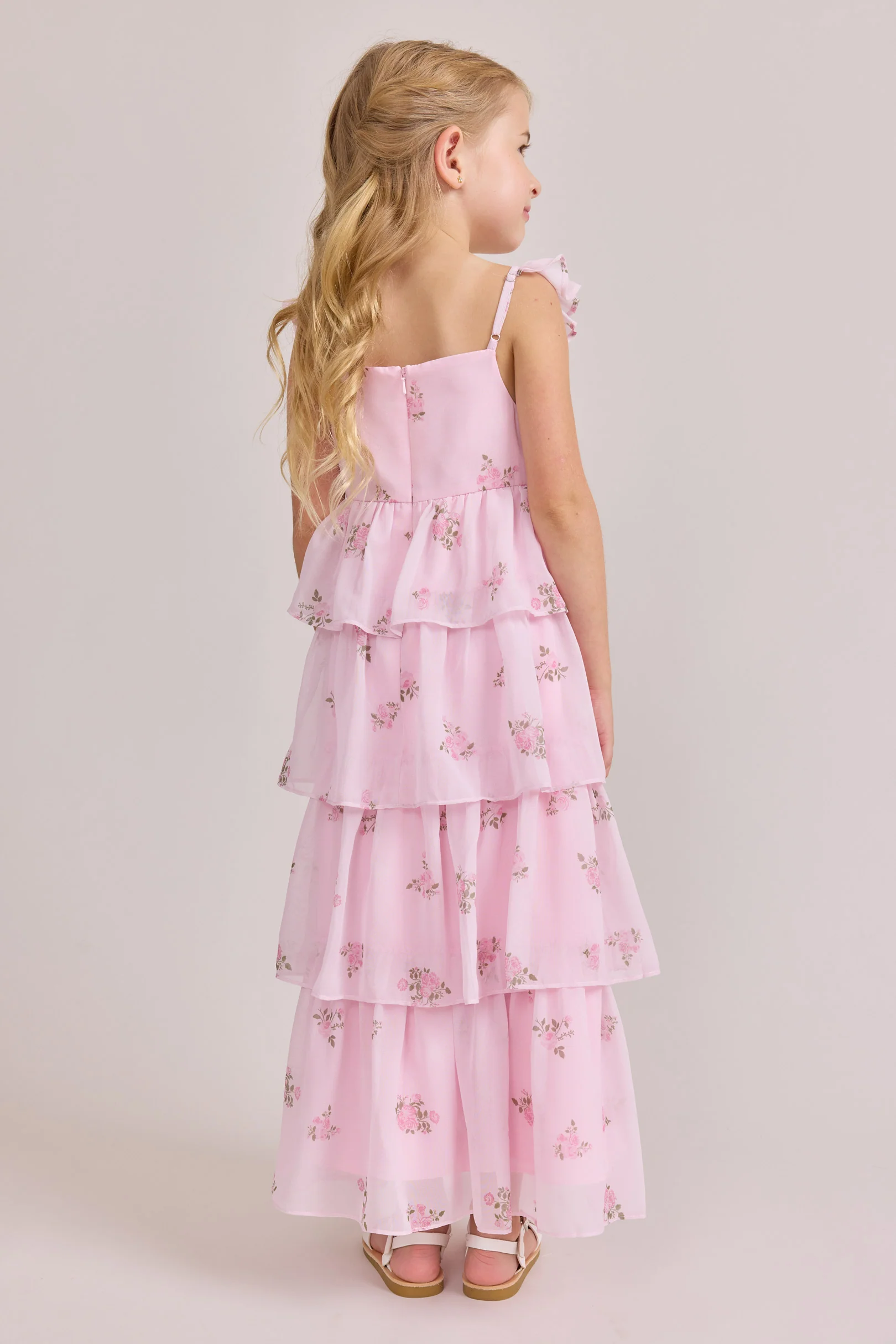 Kids Poppy Chiffon Floral Print Dress | Made To Order - Image 7