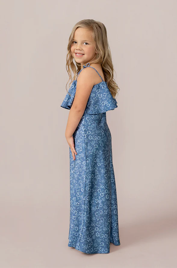 Kids Riley Convertible Satin Floral Print Dress | Made To Order - Image 8