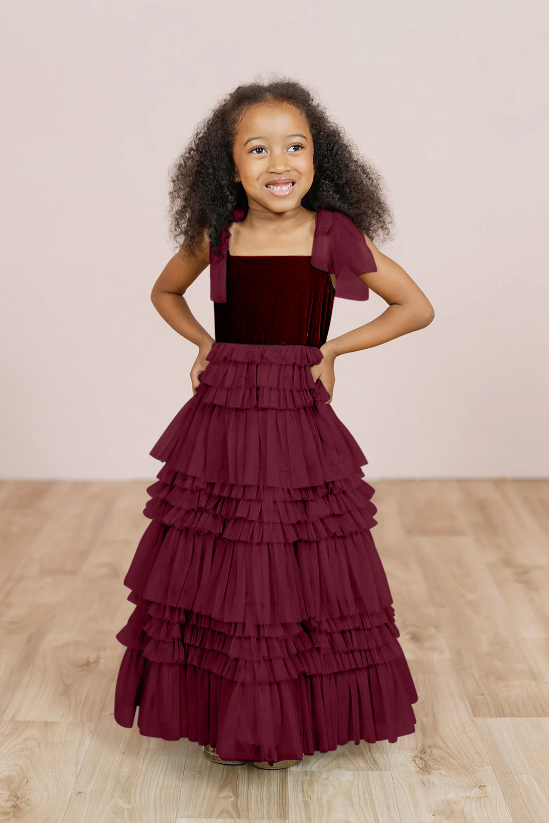 Kids Tallulah Velvet + Tulle Dress | Made To Order - Image 9