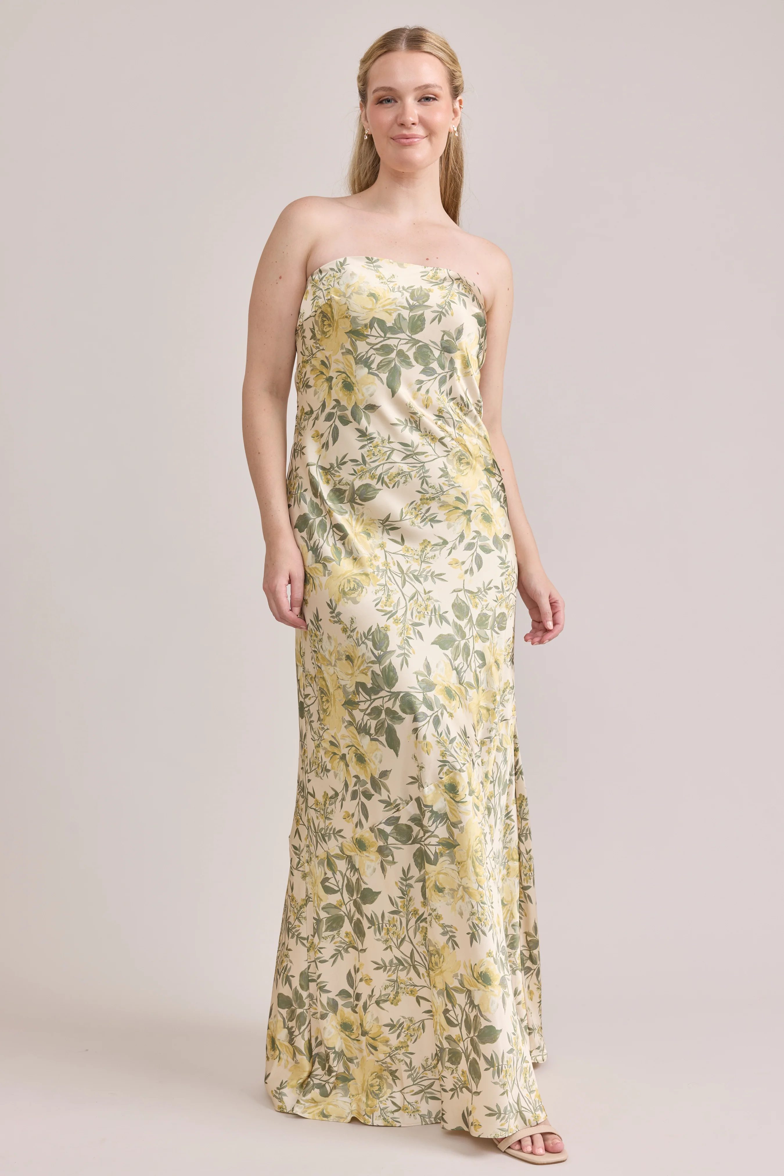 Leo Satin Floral Print Dress | Made To Order - Image 10