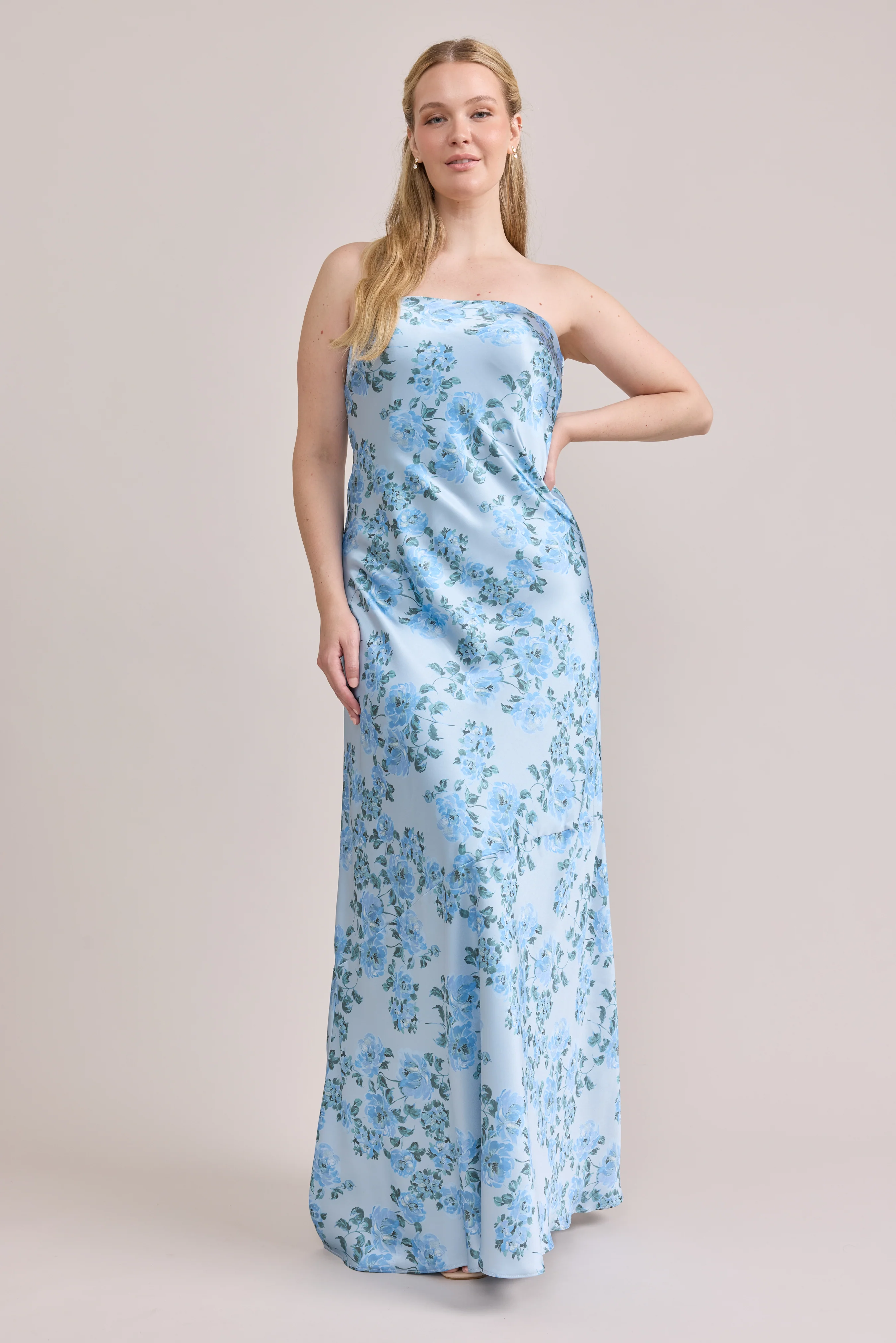 Leo Satin Floral Print Dress | Made To Order - Image 24