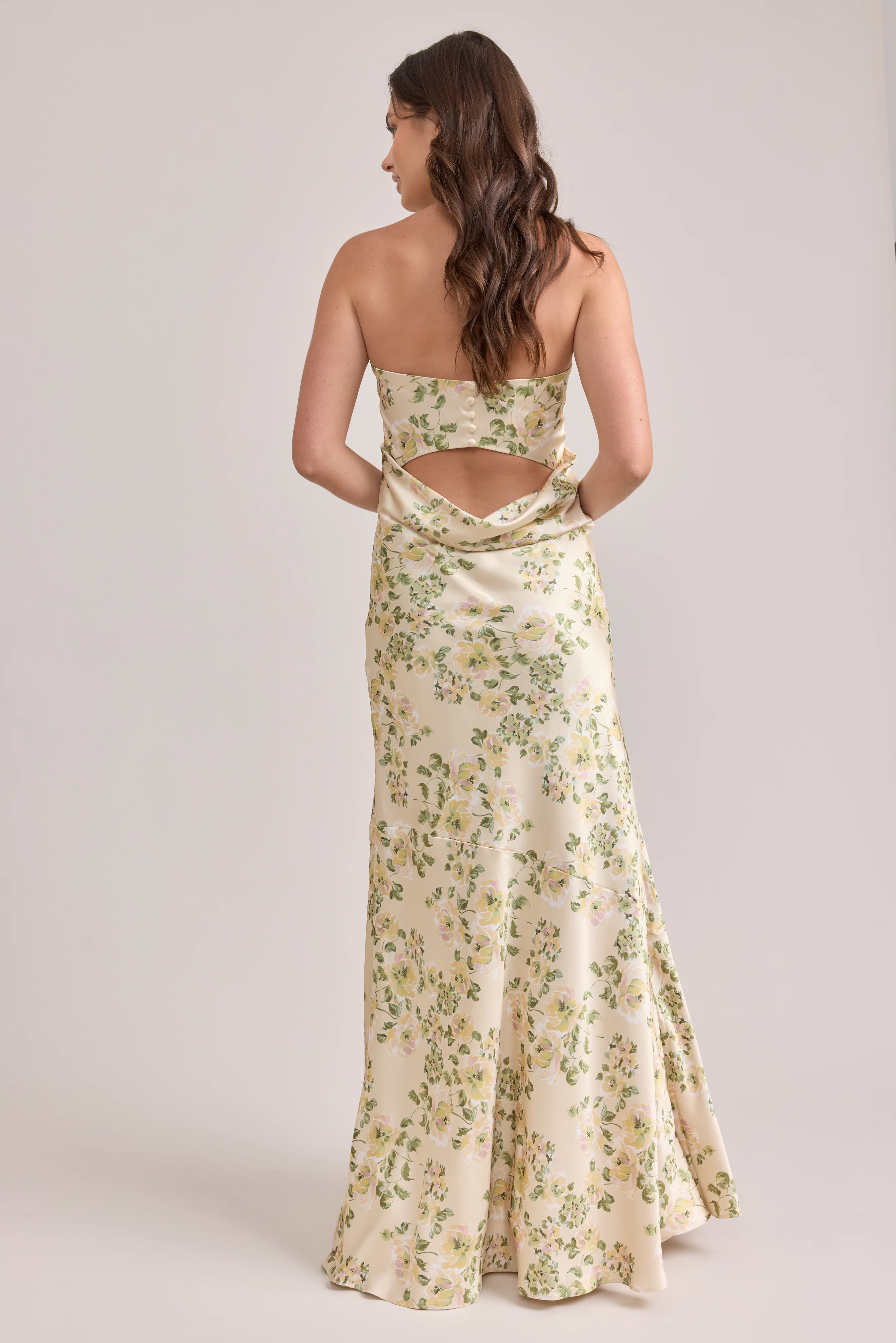 Leo Satin Floral Print Dress | Made To Order - Image 6