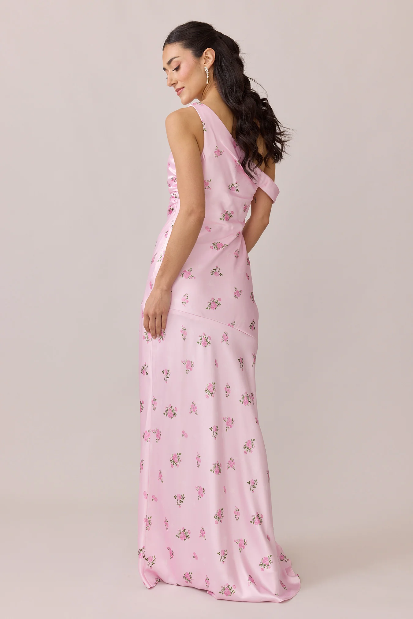 Livvy Satin Floral Print Dress | Made To Order - Image 10