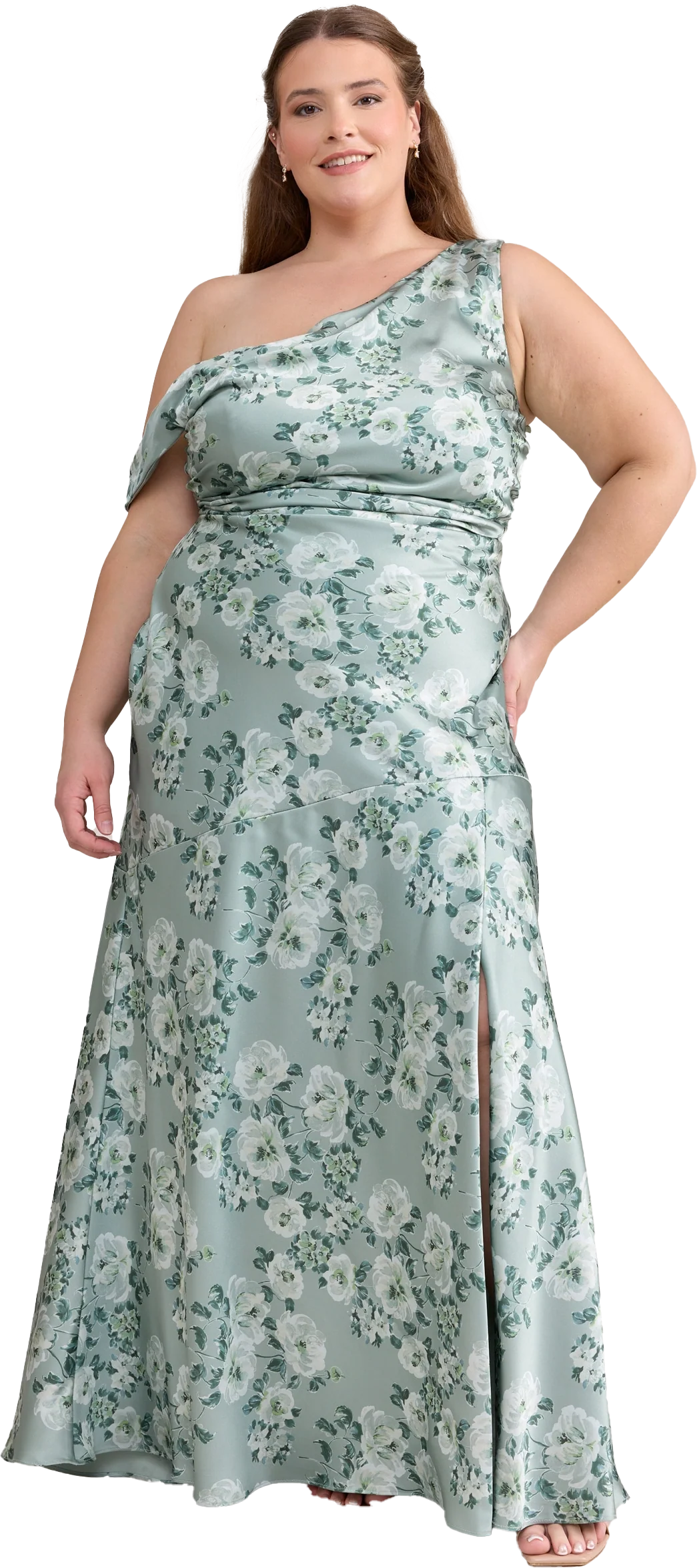 Livvy Satin Floral Print Dress | Made To Order - Image 122