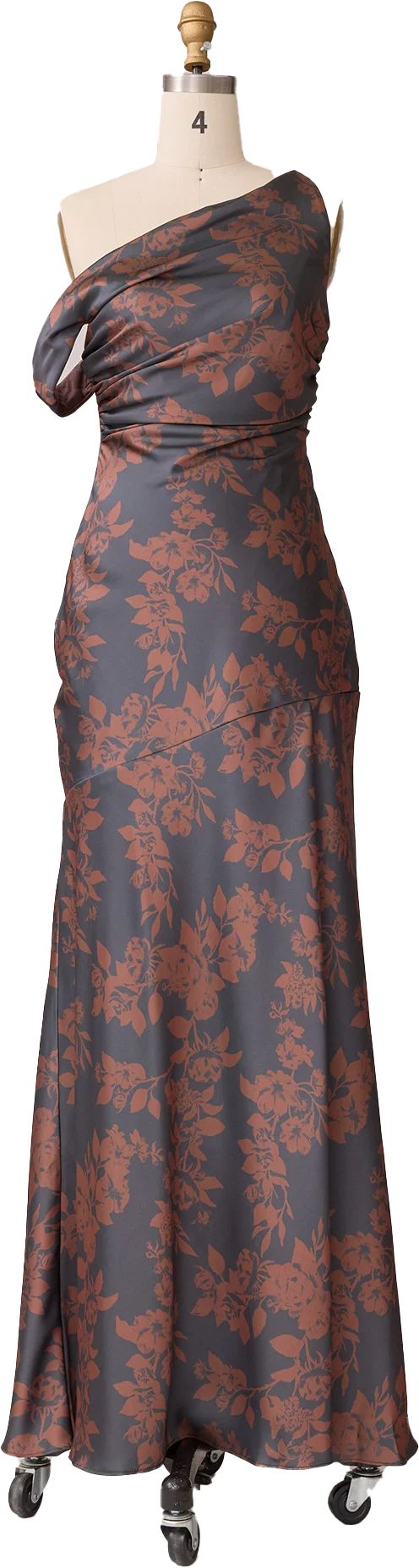 Livvy Satin Floral Print Dress | Made To Order - Image 76