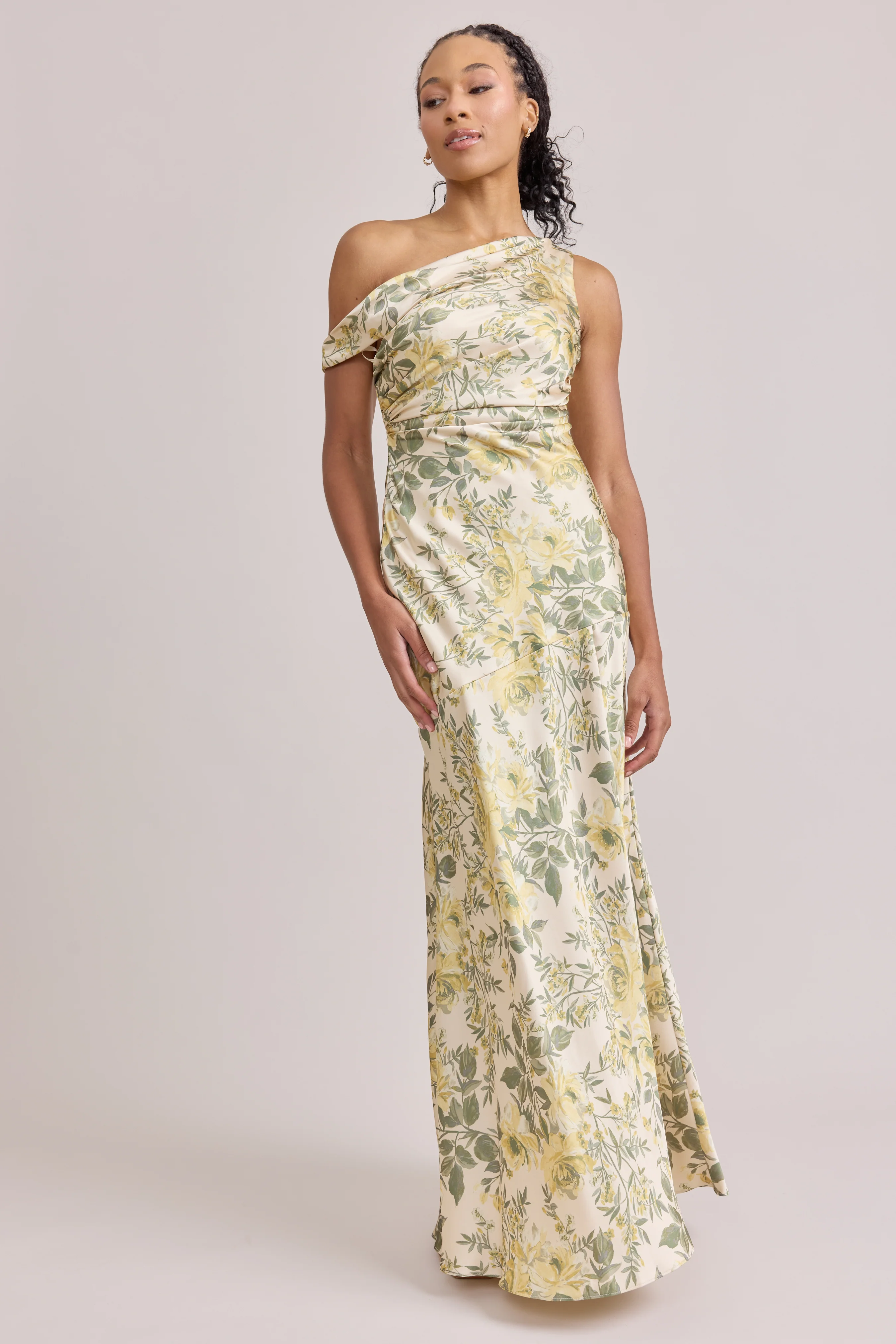 Livvy Satin Floral Print Dress | Made To Order - Image 97