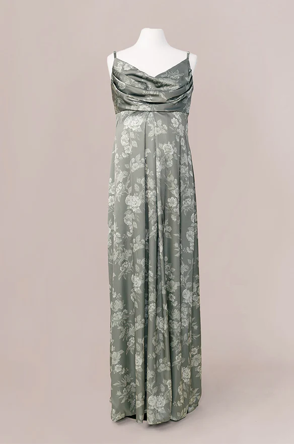 Maternity Skye Satin Floral Print Dress | Made To Order - Image 13