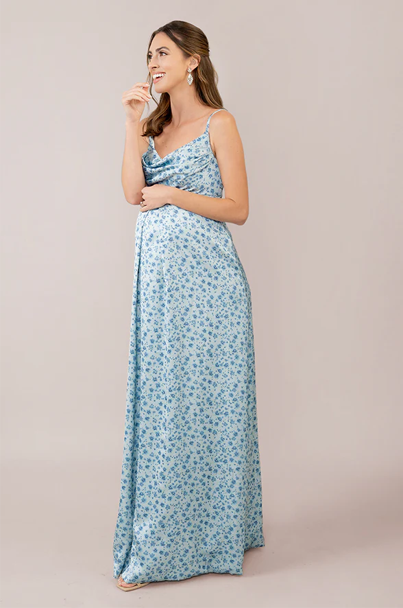 Maternity Skye Satin Floral Print Dress | Made To Order - Image 20