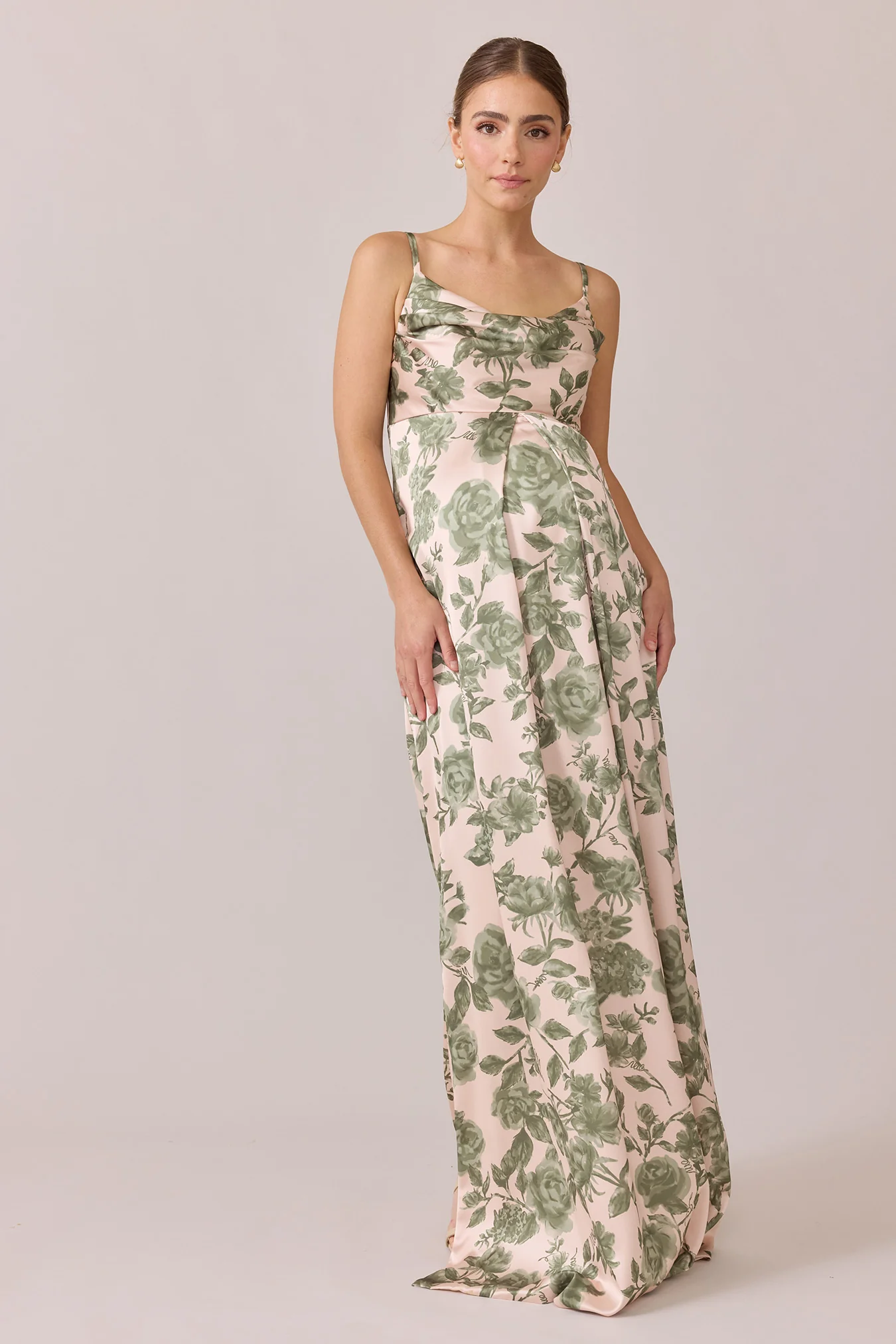 Maternity Skye Satin Floral Print Dress | Made To Order - Image 4