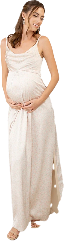 Maternity Skye Satin Floral Print Dress | Made To Order - Image 47