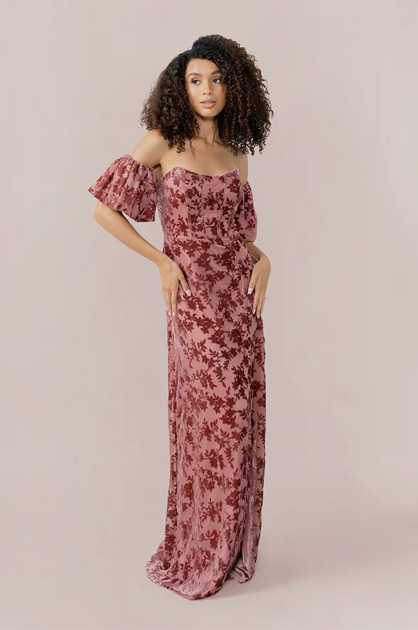 Mona Floral Burnout Velvet Dress | Made To Order - Image 14