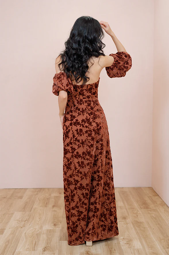 Mona Floral Burnout Velvet Dress | Made To Order - Image 6