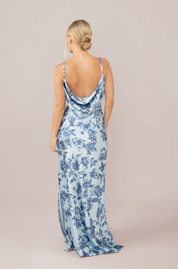 Nadia Satin Floral Print Dress | Made To Order - Image 27