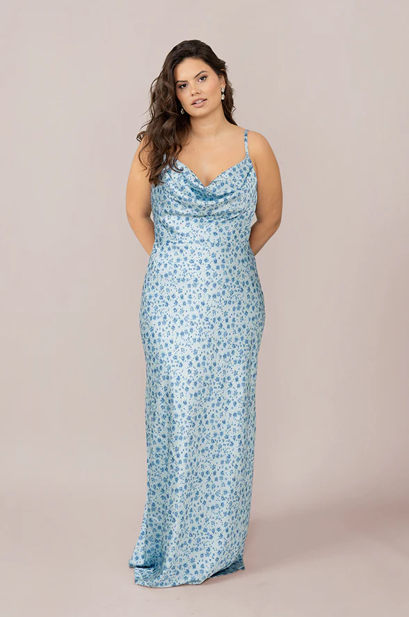 Nadia Satin Floral Print Dress | Made To Order - Image 32